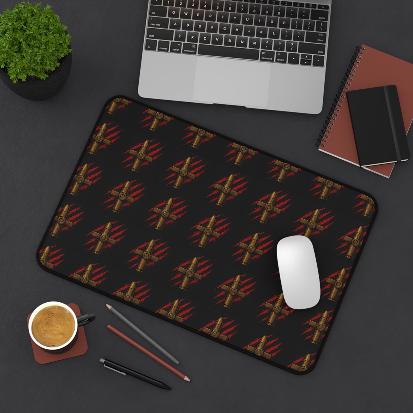Desk Mat - Rebellious Style Bullet & Claw Design for Gamers and Creatives