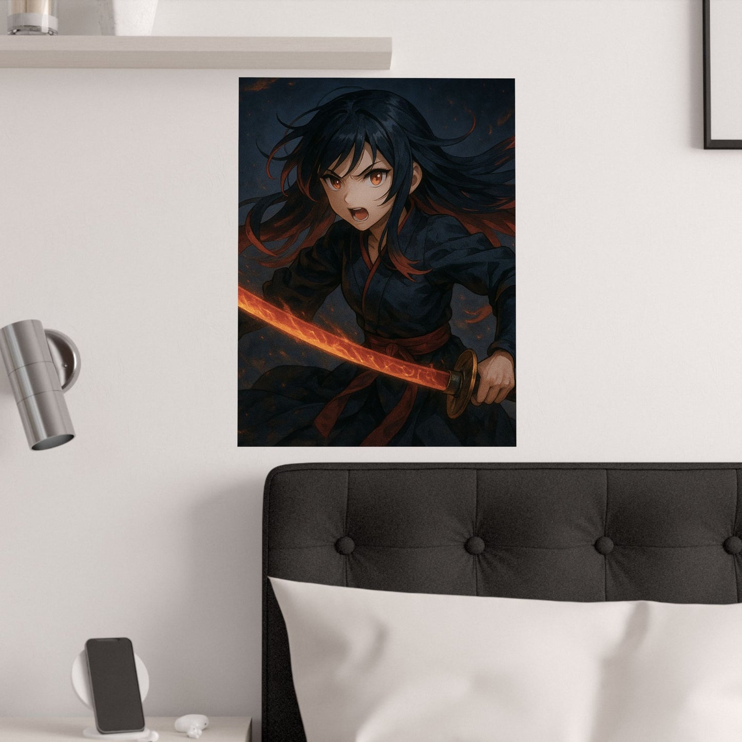 Dynamic Anime Art Satin Poster, Bold Artwork, Manga Decor Wall Art, Unique Gift for Fans, Room Aesthetic