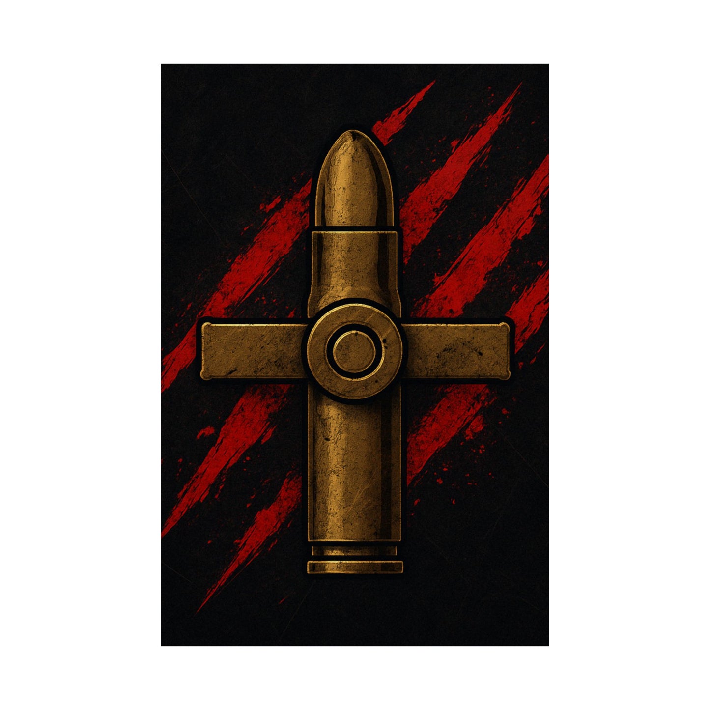 Vertical Poster - Bold Bullet Cross Design