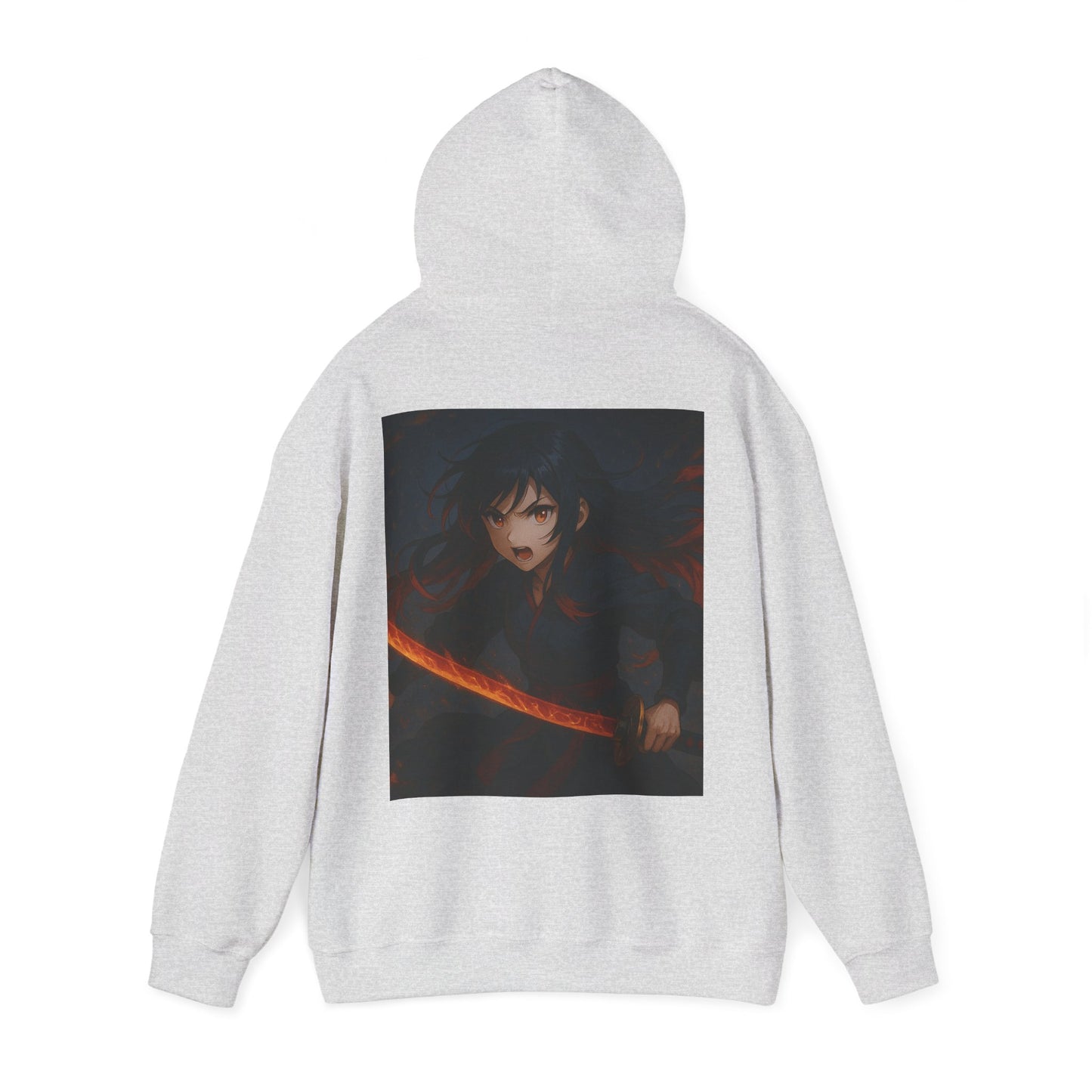 Fierce Samurai Hoodie, Anime Sweatshirt, Unisex Heavy Blend Hoodie, Cosplay Apparel, Gift for Anime Lovers