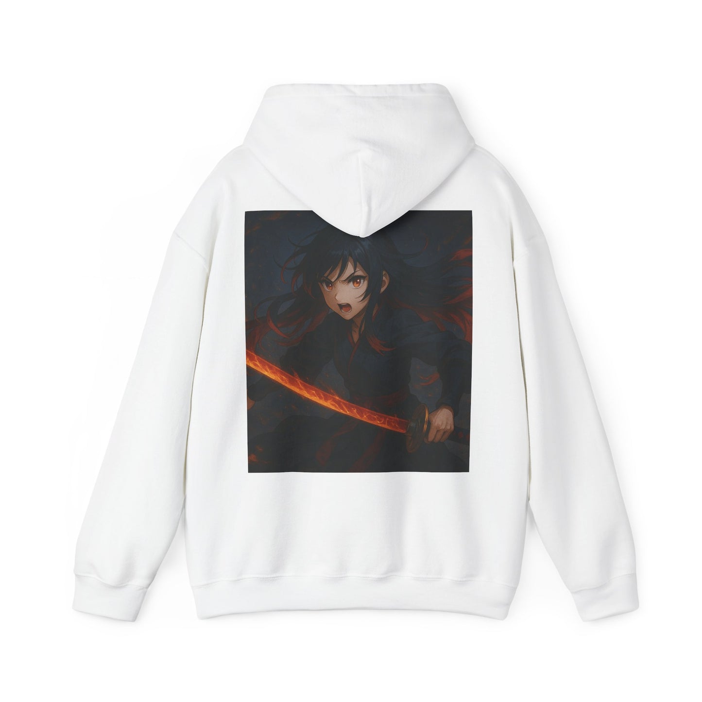 Fierce Samurai Hoodie, Anime Sweatshirt, Unisex Heavy Blend Hoodie, Cosplay Apparel, Gift for Anime Lovers