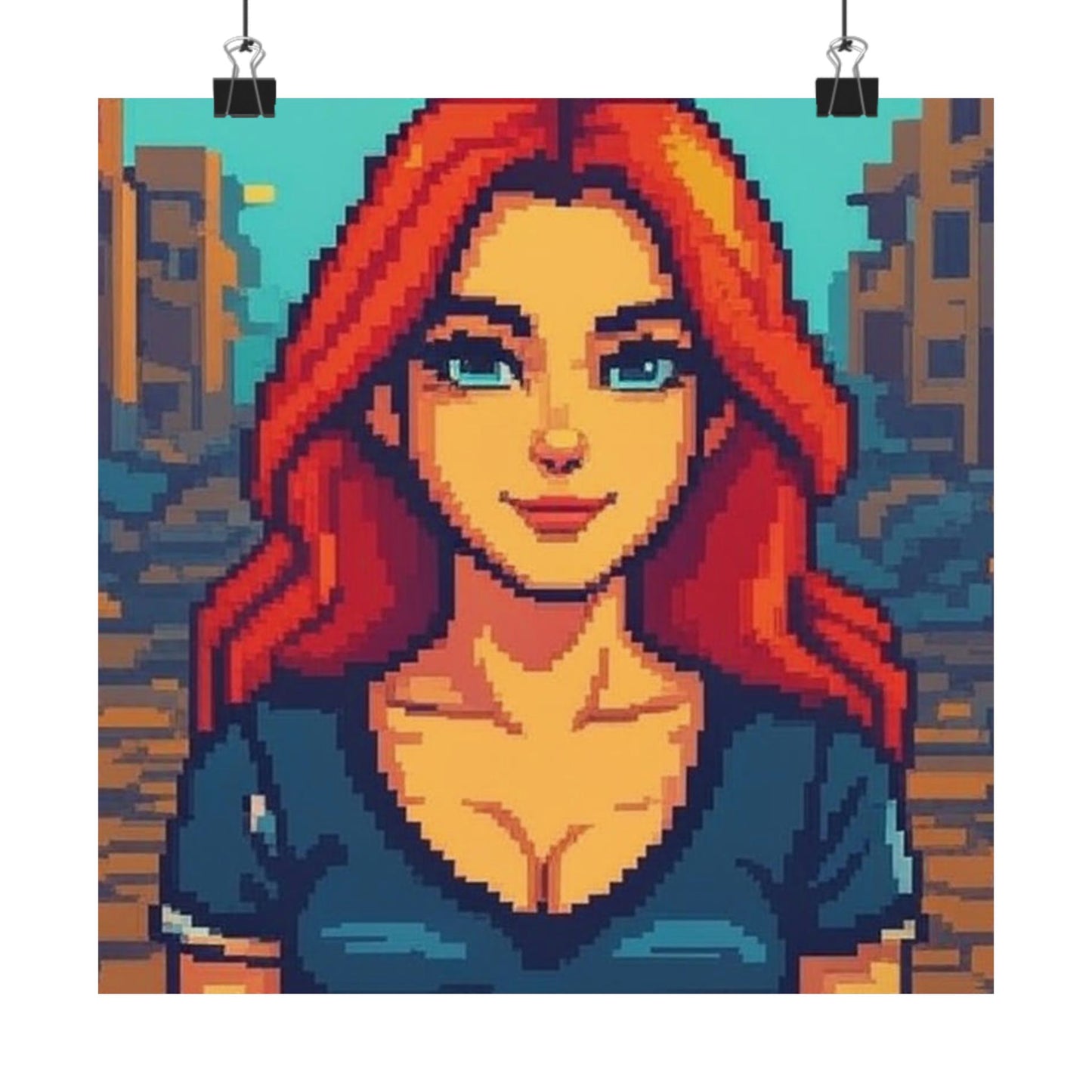 Retro 2D Warzone 16-Bit Pixel Art Matte Vertical Poster – Gaming Décor