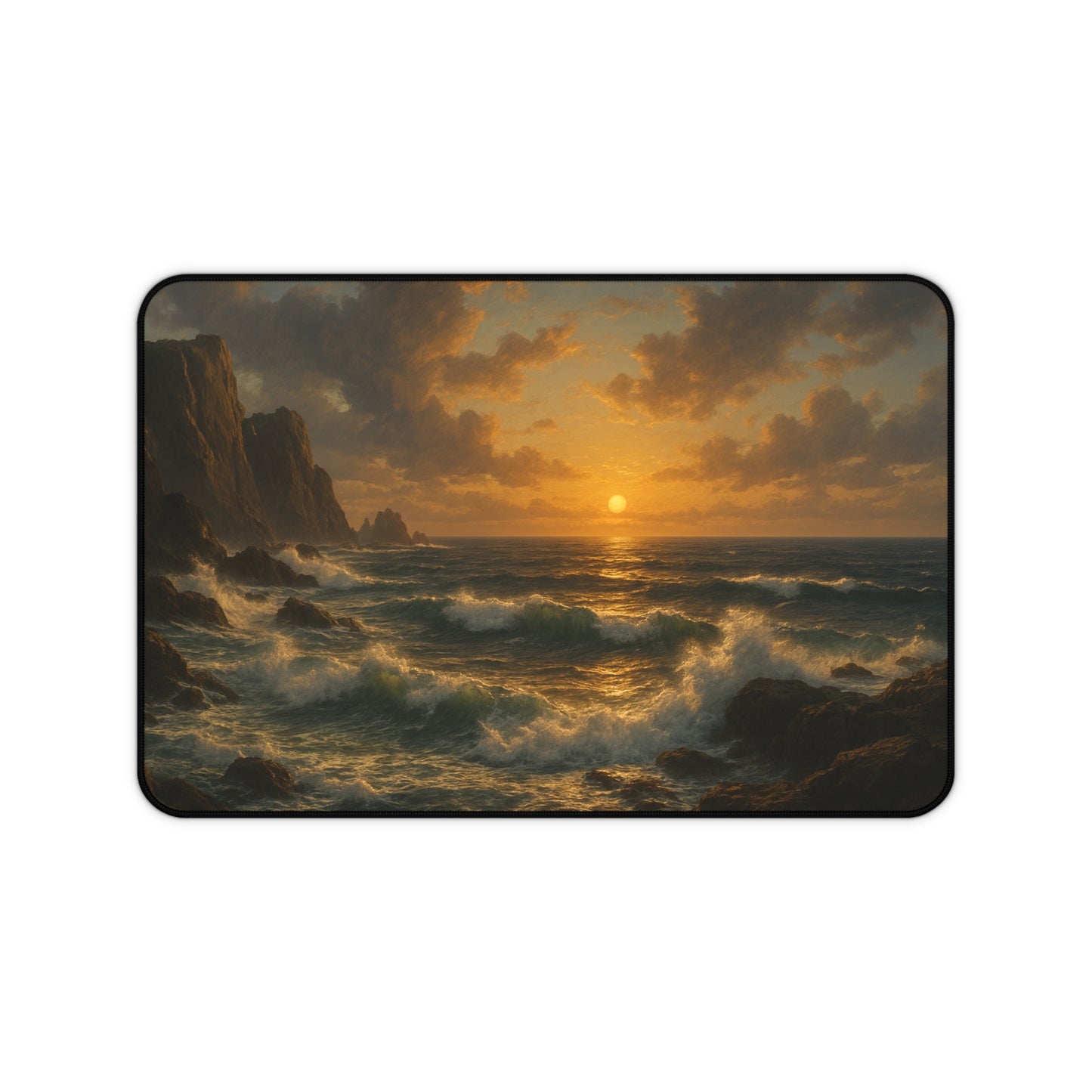 Coastal Sunset Desk Mat, Ocean Theme Mouse Pad, Office Decor, Gift for Beach Lovers, Home Office Accessory, Nautical Decor