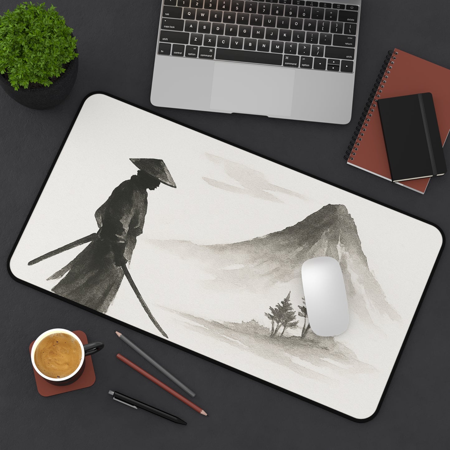 Serene Zen Desk Mat - Tranquil Office Decor, Gaming Mouse Pad, Japanese Aesthetic, Gift for Him or Her, Meditation Space