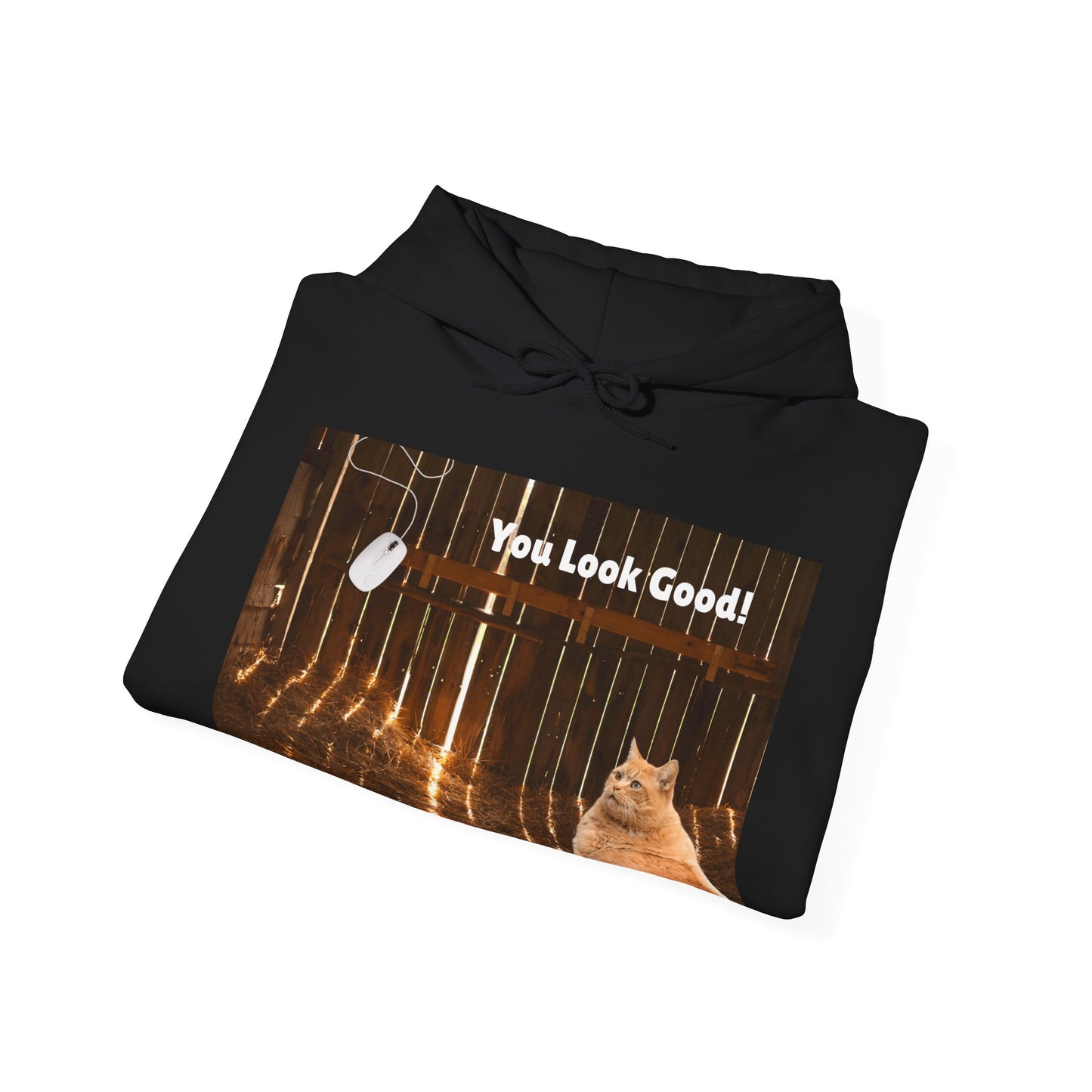Cozy Cat Vibes Hoodie - You Look Good Unisex Sweatshirt