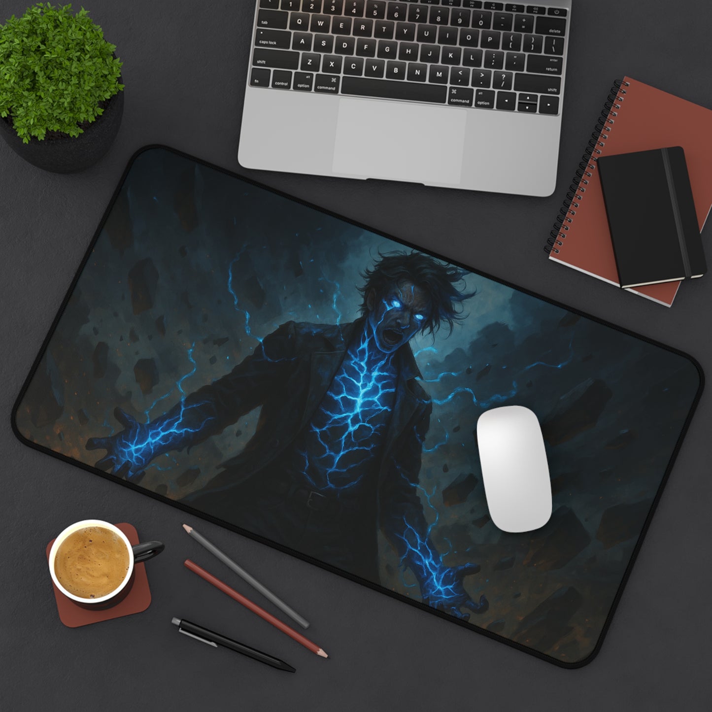 Electric Power Desk Mat - Perfect for Gamers, Office Decor, or a Unique Gift, Computer Mouse Pad, Home Office Accessory, Game Room Decor,