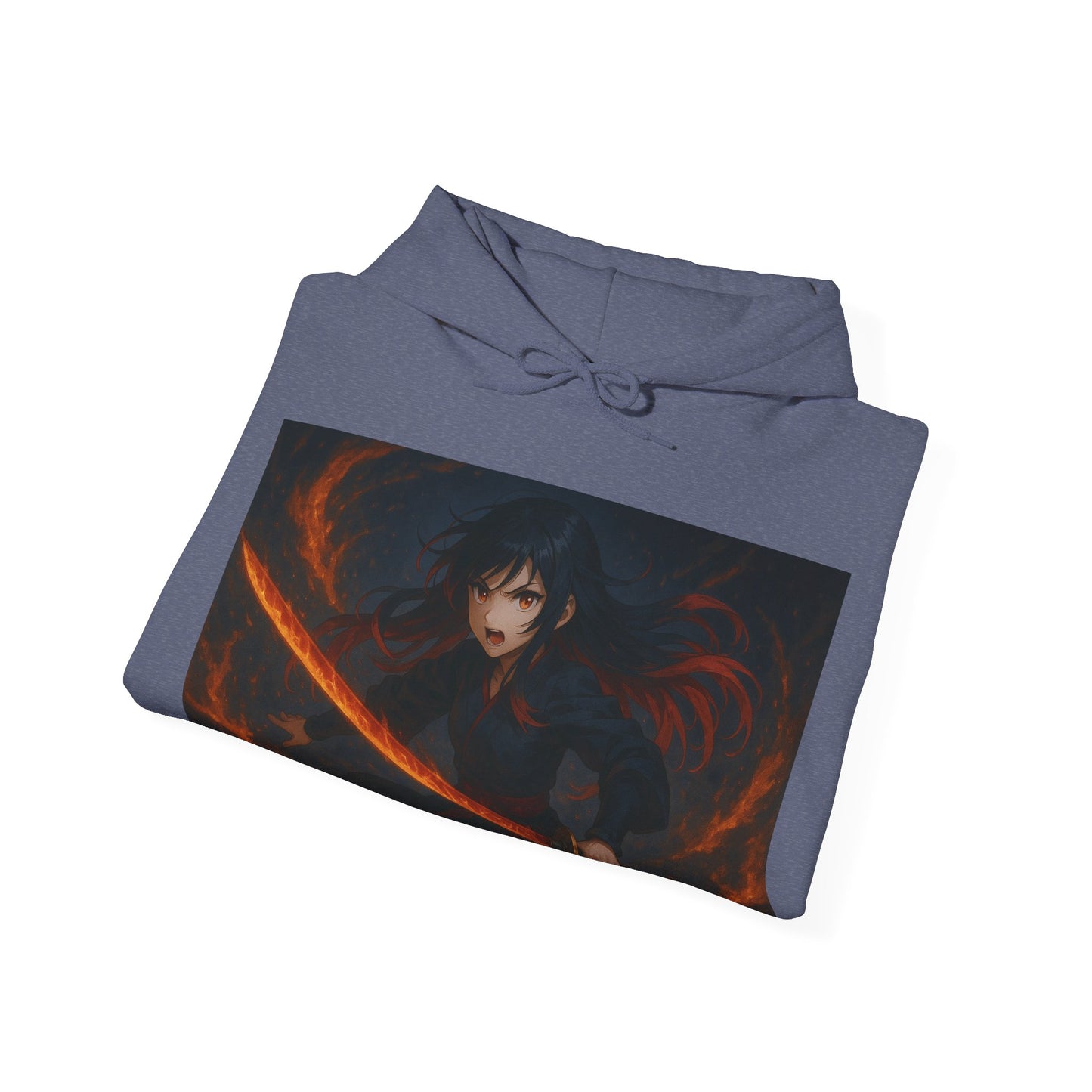 Fierce Samurai Hoodie, Anime Sweatshirt, Unisex Heavy Blend Hoodie, Cosplay Apparel, Gift for Anime Lovers
