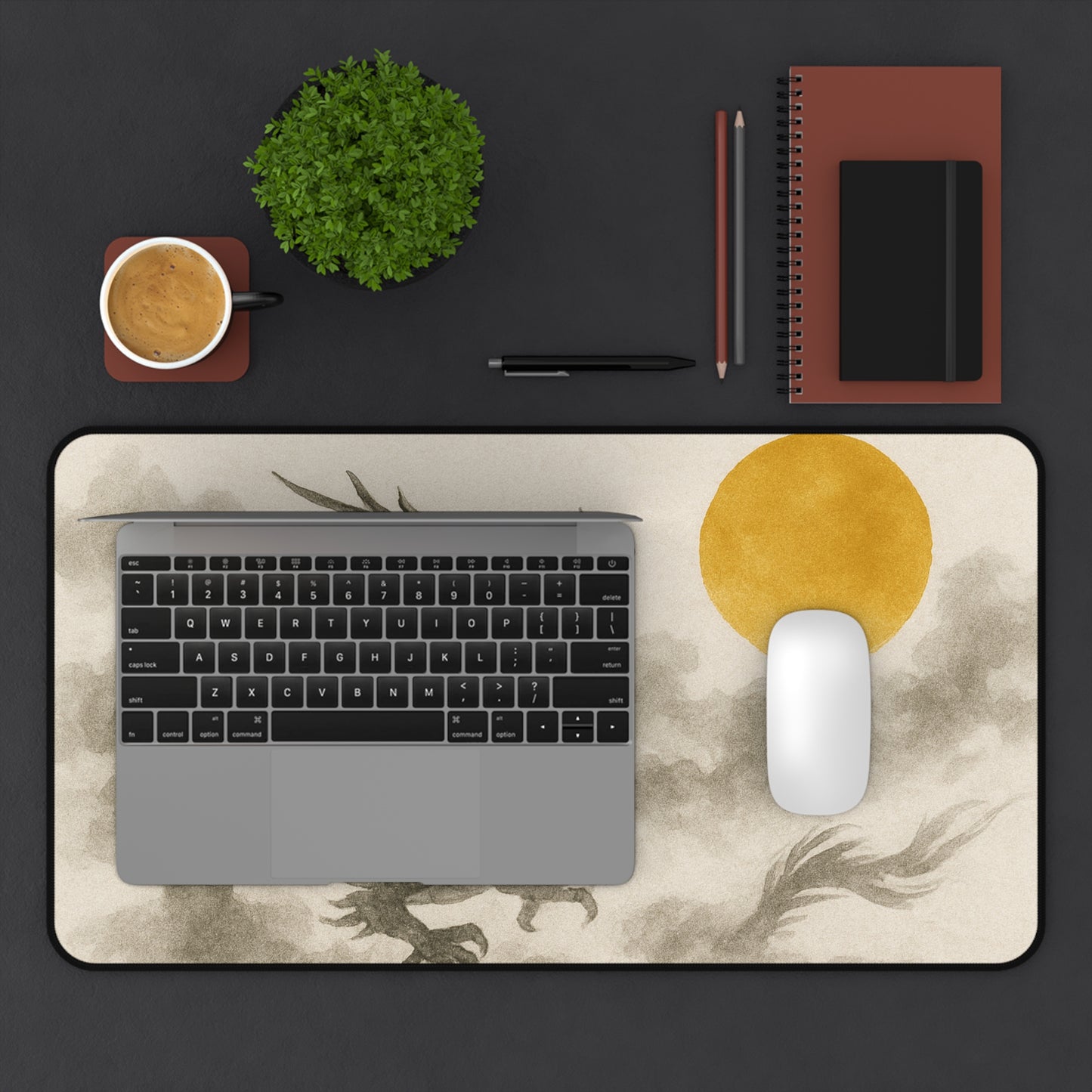 Elegant Dragon Desk Mat - Stylish Home Office Décor, Gaming Mat, Thoughtful Gift for Gamers & Professionals, Asian Aesthetic