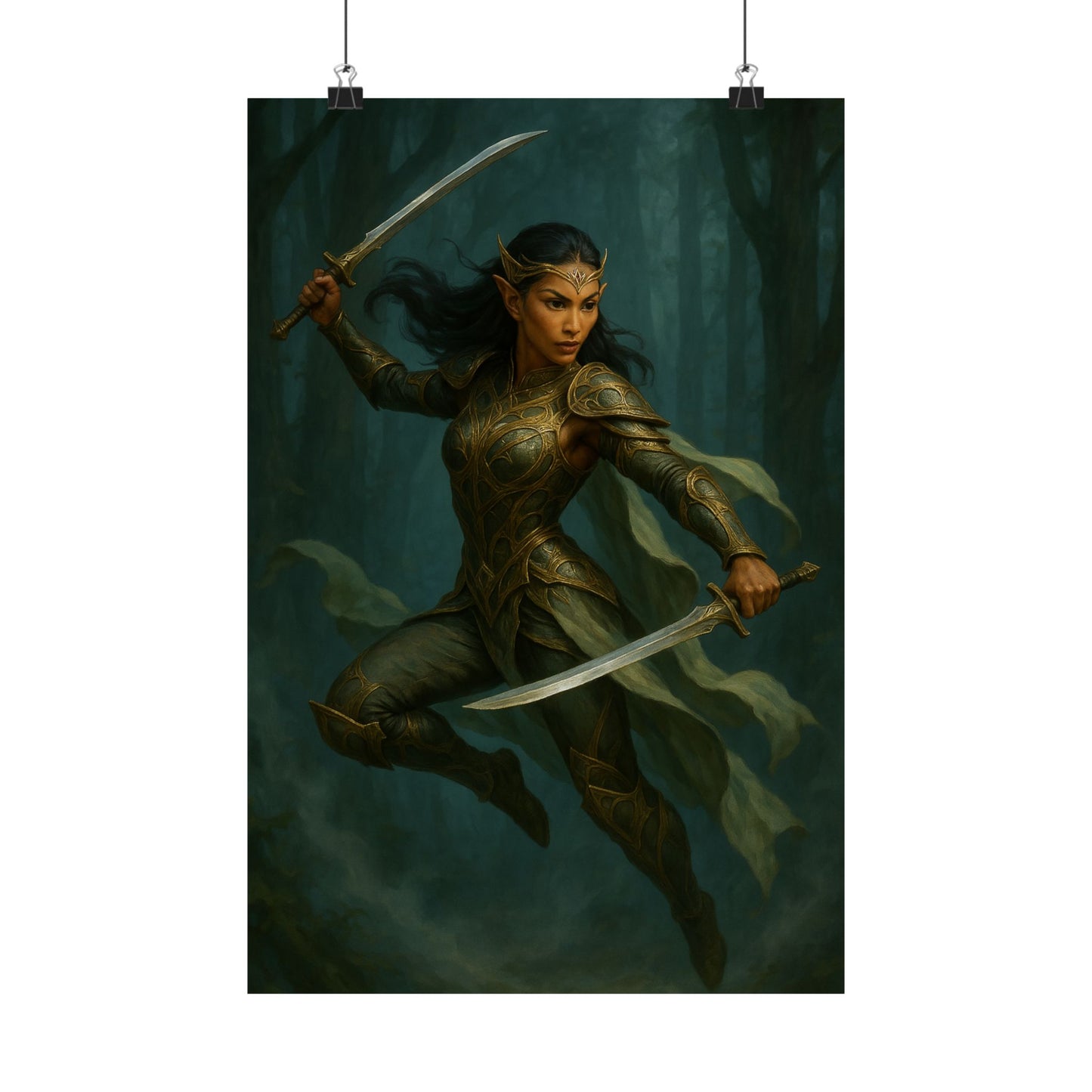 "Queen of the Mistblade" – Matte Vertical Fantasy Poster