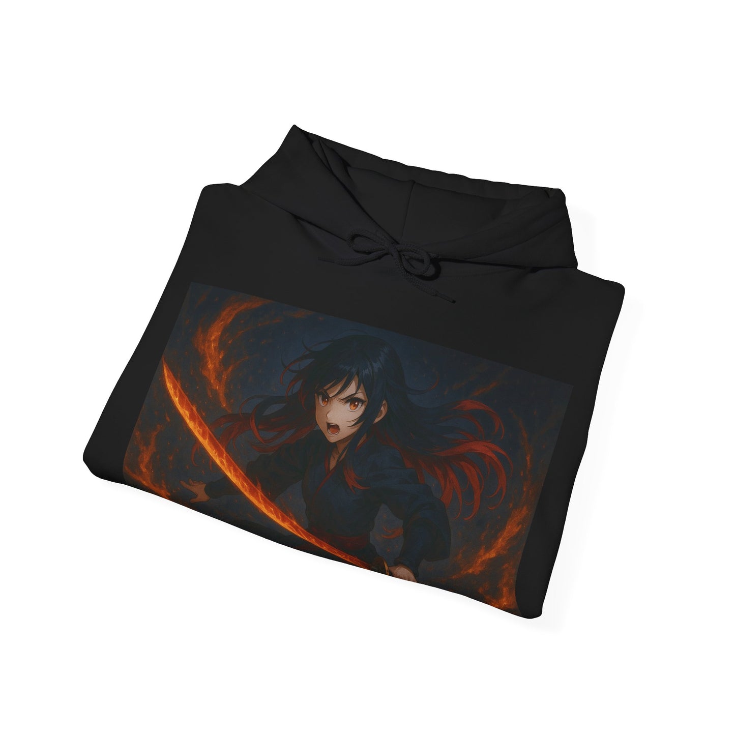 Fierce Samurai Hoodie, Anime Sweatshirt, Unisex Heavy Blend Hoodie, Cosplay Apparel, Gift for Anime Lovers