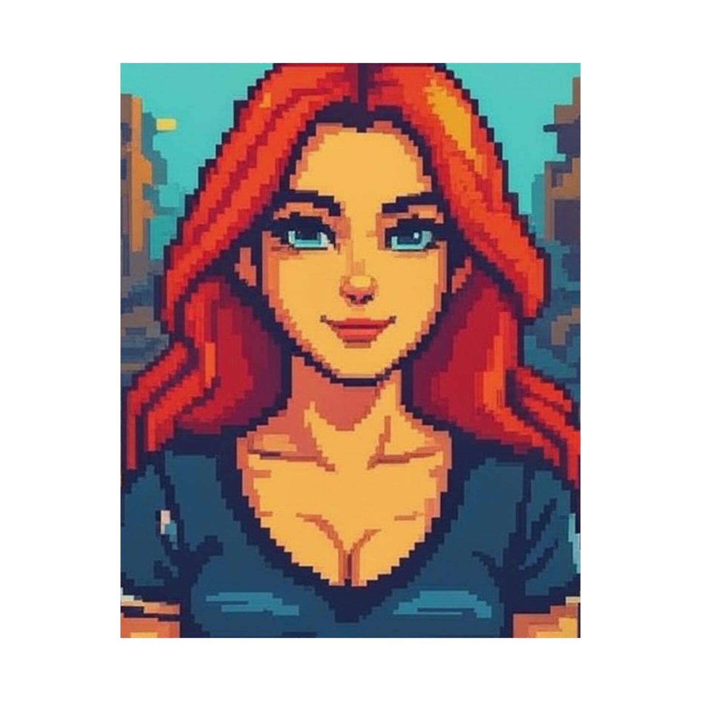 Retro 2D Warzone 16-Bit Pixel Art Matte Vertical Poster – Gaming Décor