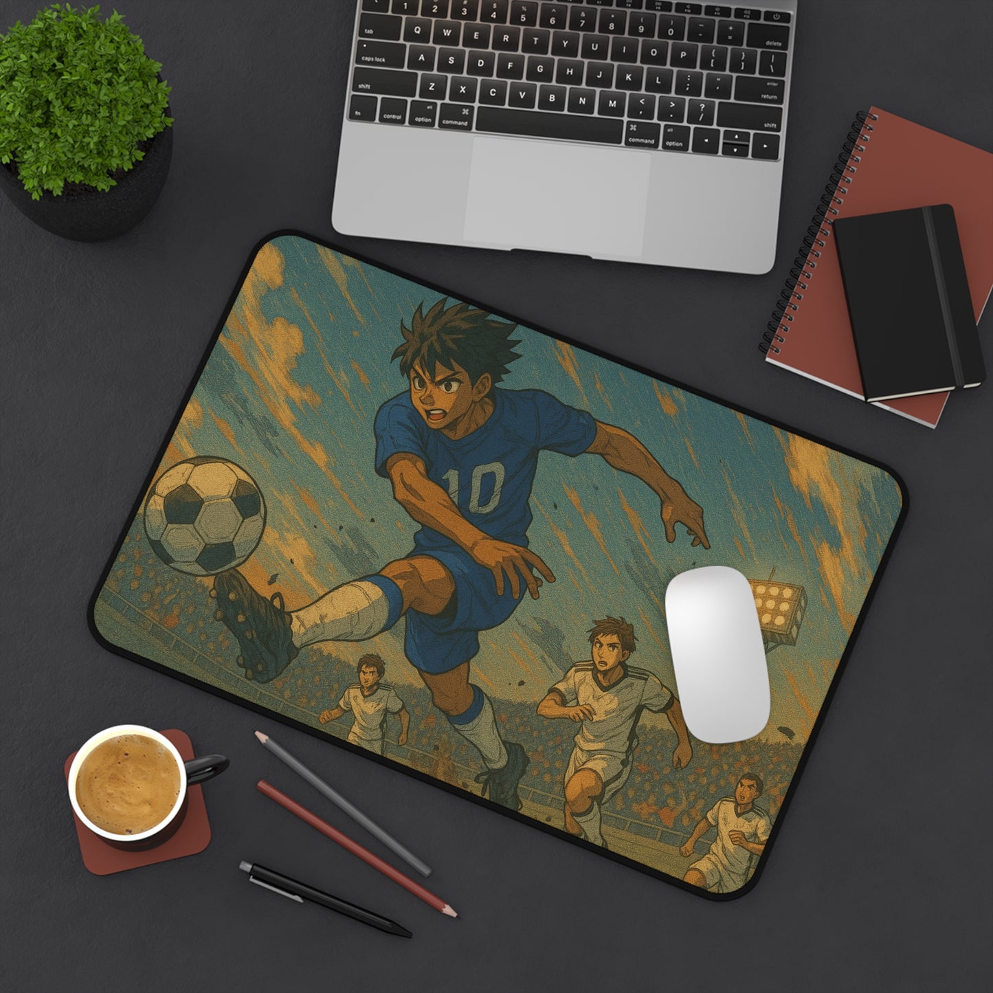 Soccer Themed Desk Mat, Perfect for Gamers, Sports Lovers, Home Office Essentials, Gifts for Coaches, Students
