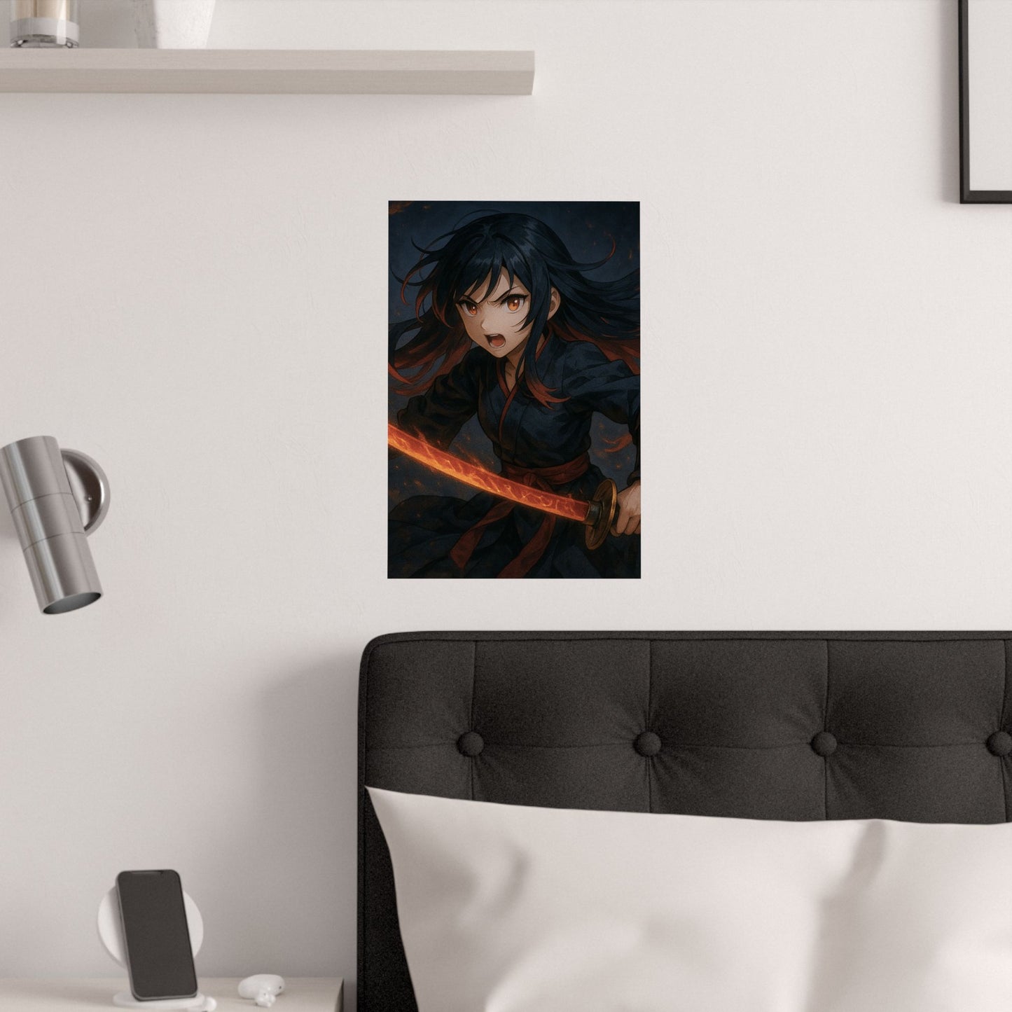 Dynamic Anime Art Satin Poster, Bold Artwork, Manga Decor Wall Art, Unique Gift for Fans, Room Aesthetic