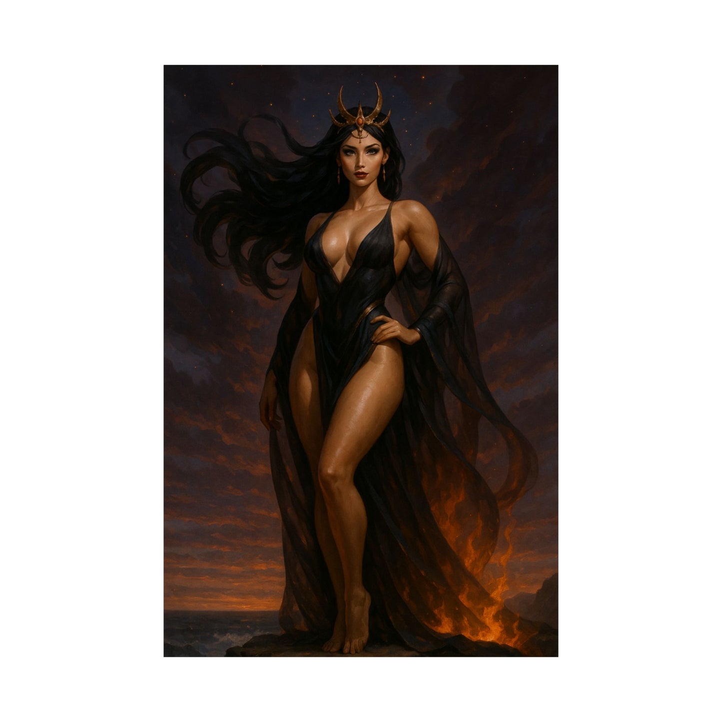 Mystical Goddess Matte Vertical Poster - Enchanting Wall Art for Home Decor