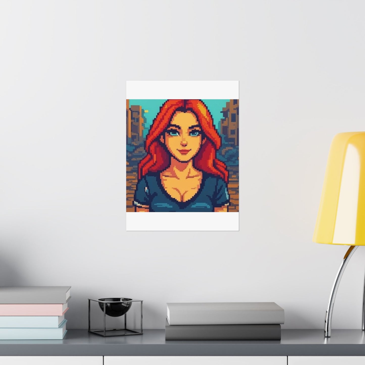 Retro 2D Warzone 16-Bit Pixel Art Matte Vertical Poster – Gaming Décor