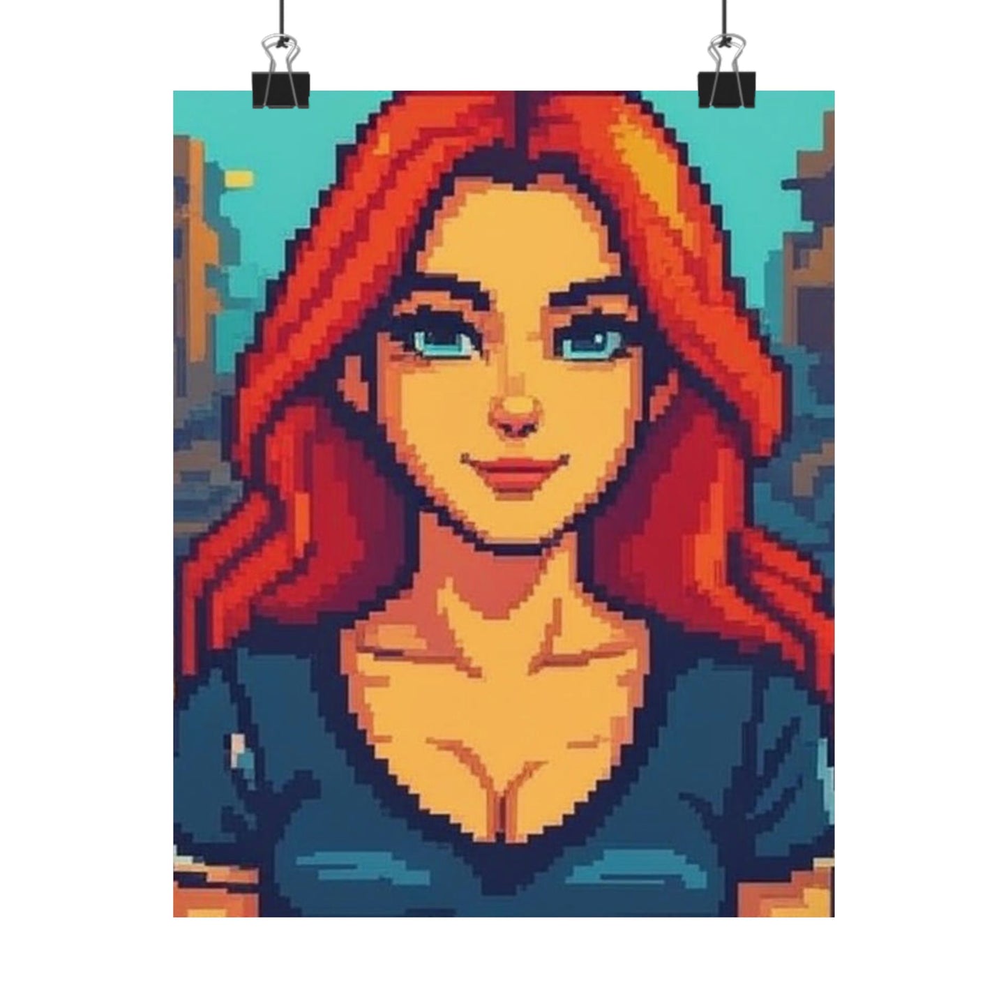 Retro 2D Warzone 16-Bit Pixel Art Matte Vertical Poster – Gaming Décor