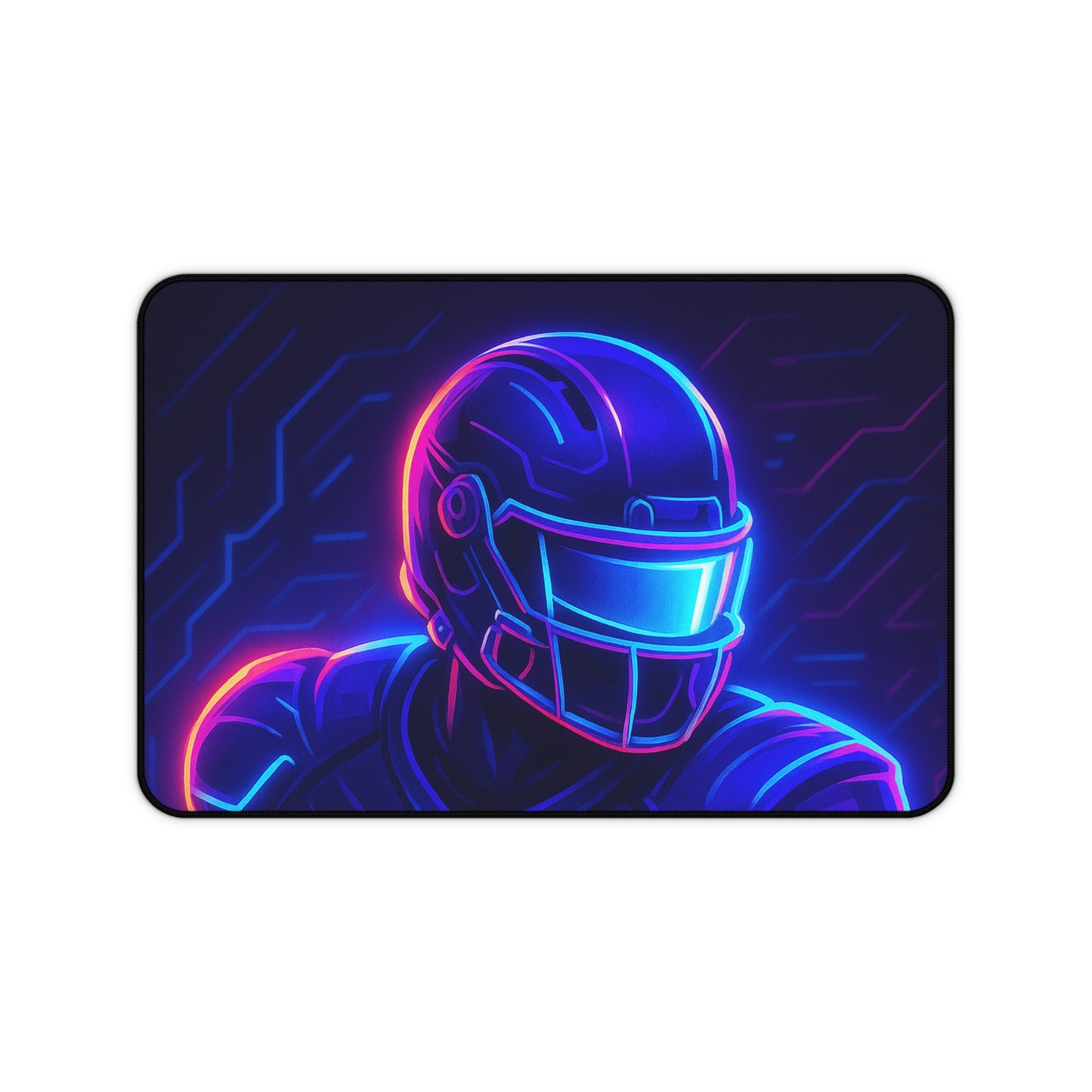 Futuristic Football Gamer Desk Mat – Neon Power for Your Battle Station