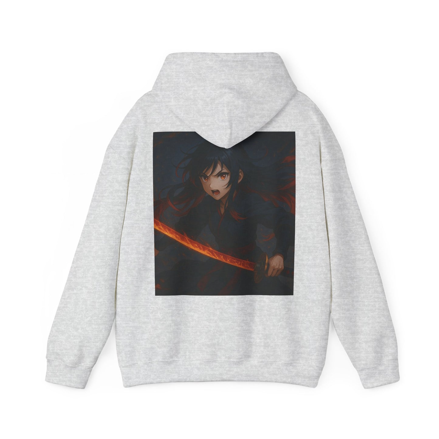 Fierce Samurai Hoodie, Anime Sweatshirt, Unisex Heavy Blend Hoodie, Cosplay Apparel, Gift for Anime Lovers