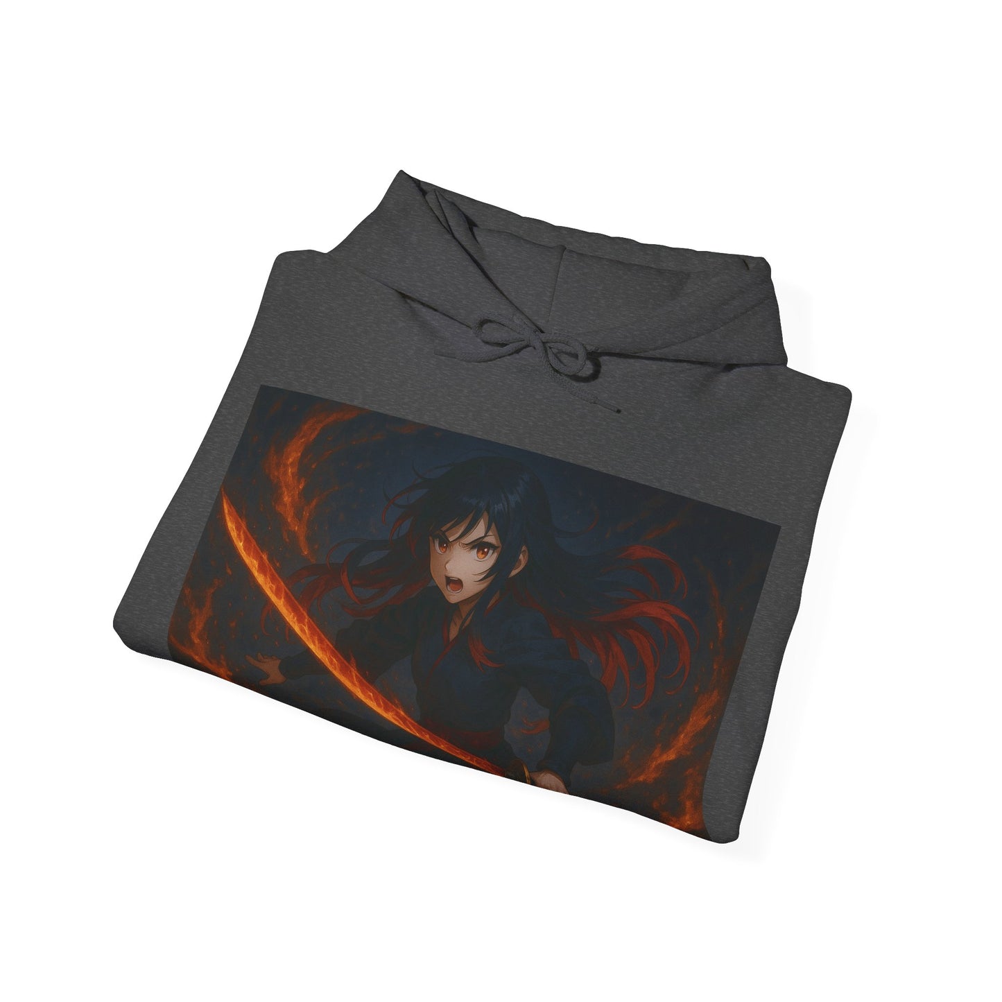 Fierce Samurai Hoodie, Anime Sweatshirt, Unisex Heavy Blend Hoodie, Cosplay Apparel, Gift for Anime Lovers