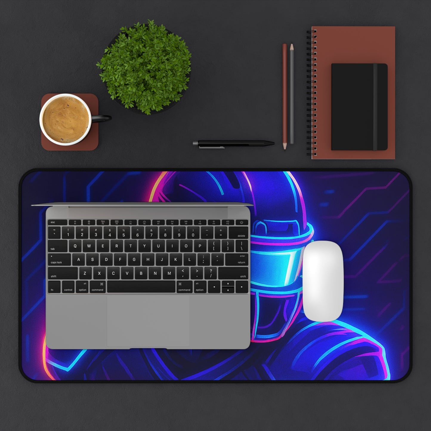 Futuristic Football Gamer Desk Mat – Neon Power for Your Battle Station