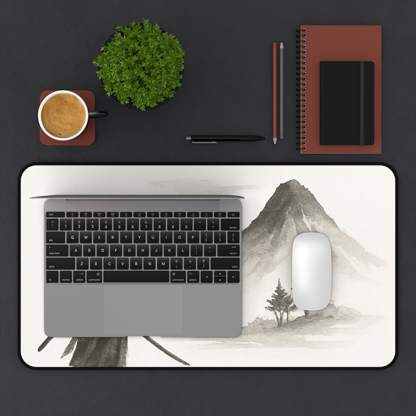 Serene Zen Desk Mat - Tranquil Office Decor, Gaming Mouse Pad, Japanese Aesthetic, Gift for Him or Her, Meditation Space