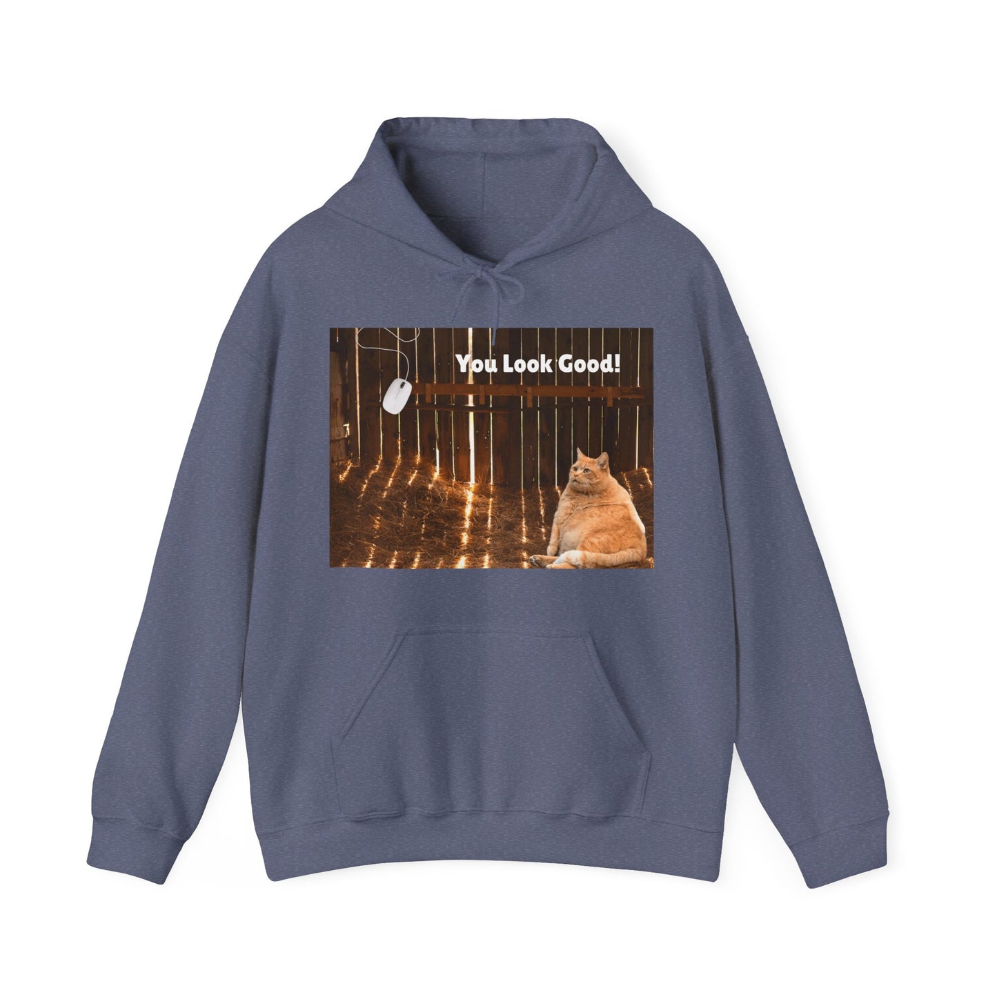 Cozy Cat Vibes Hoodie - You Look Good Unisex Sweatshirt