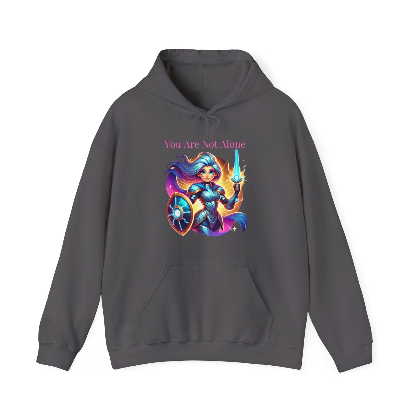 Hooded Sweatshirt with 'you are not alone' Design