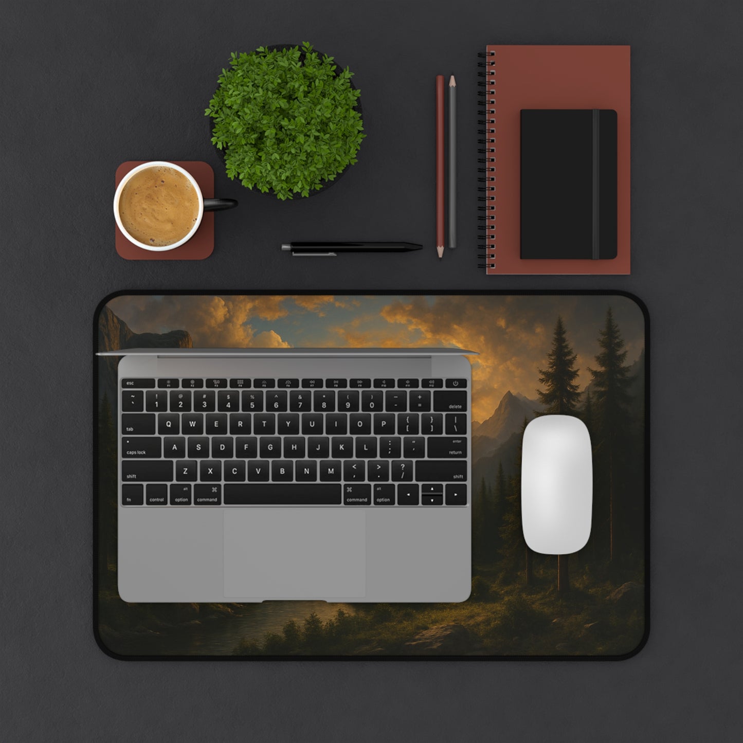 Serene Landscape Desk Mat - Nature Office Decor, Scenic Mouse Pad, Gift for Home Office, Studio, and Desk Accessories