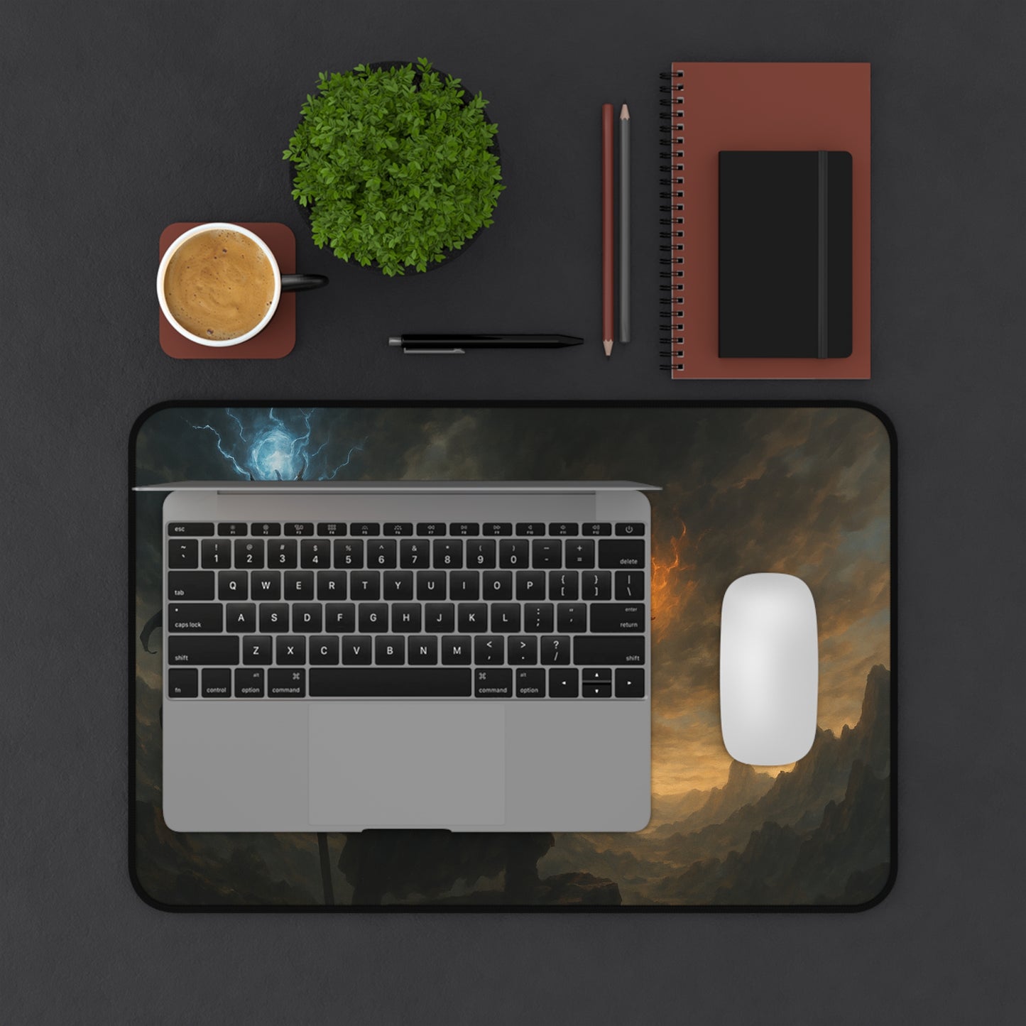 Mystical Wizard Desk Mat - Fantasy Desk Accessories for Gamers, Dungeons & Dragons Decor, Home Office Gift, Gaming Mousepad, Sci-Fi