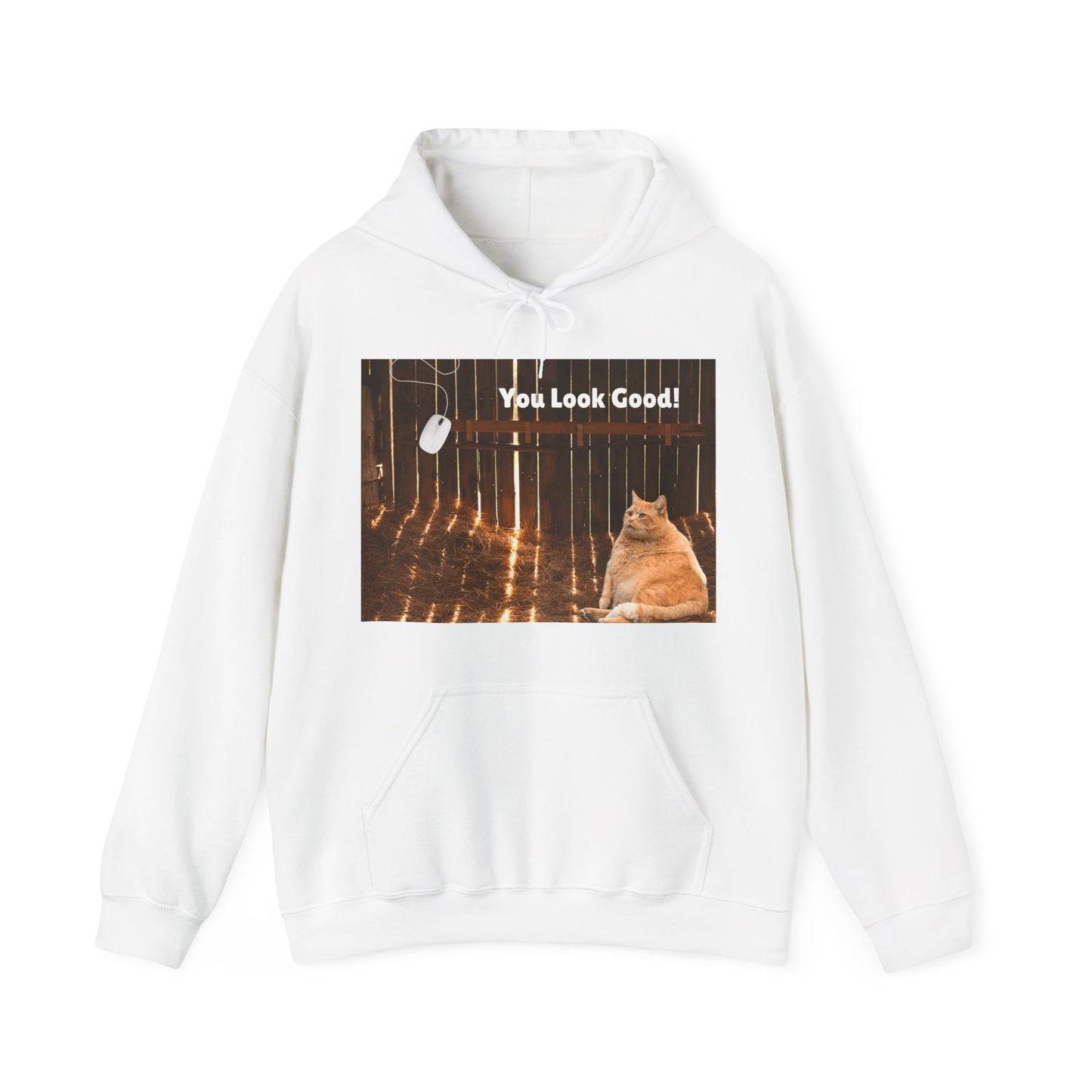 Cozy Cat Vibes Hoodie - You Look Good Unisex Sweatshirt