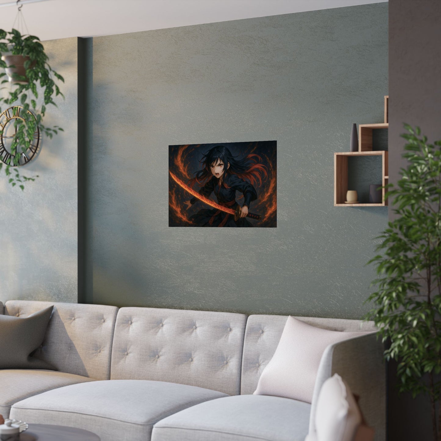 Dynamic Anime Art Satin Poster, Bold Artwork, Manga Decor Wall Art, Unique Gift for Fans, Room Aesthetic