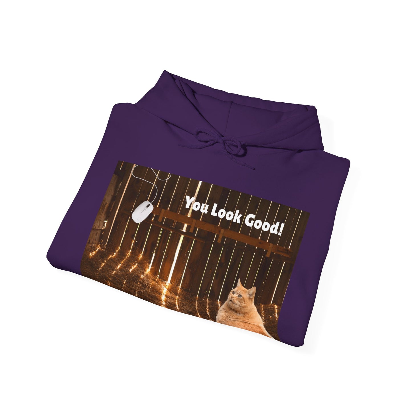 Cozy Cat Vibes Hoodie - You Look Good Unisex Sweatshirt