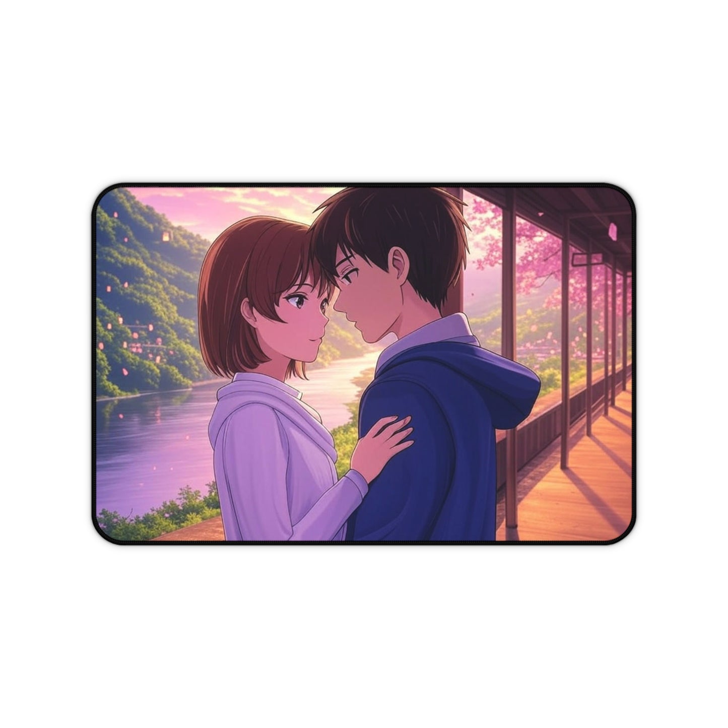 Romantic Anime Desk Mat - Perfect for Home Office, Gaming, Anime Lovers, Gifts for Her, Desk Accessories