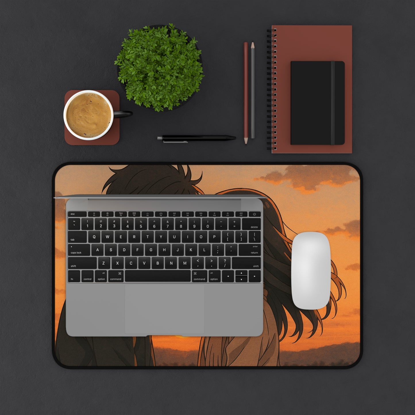 Romantic Sunset Desk Mat for Couples, Anime Desk Pad, Gaming Mat, Office Decor, Gift for Him or Her