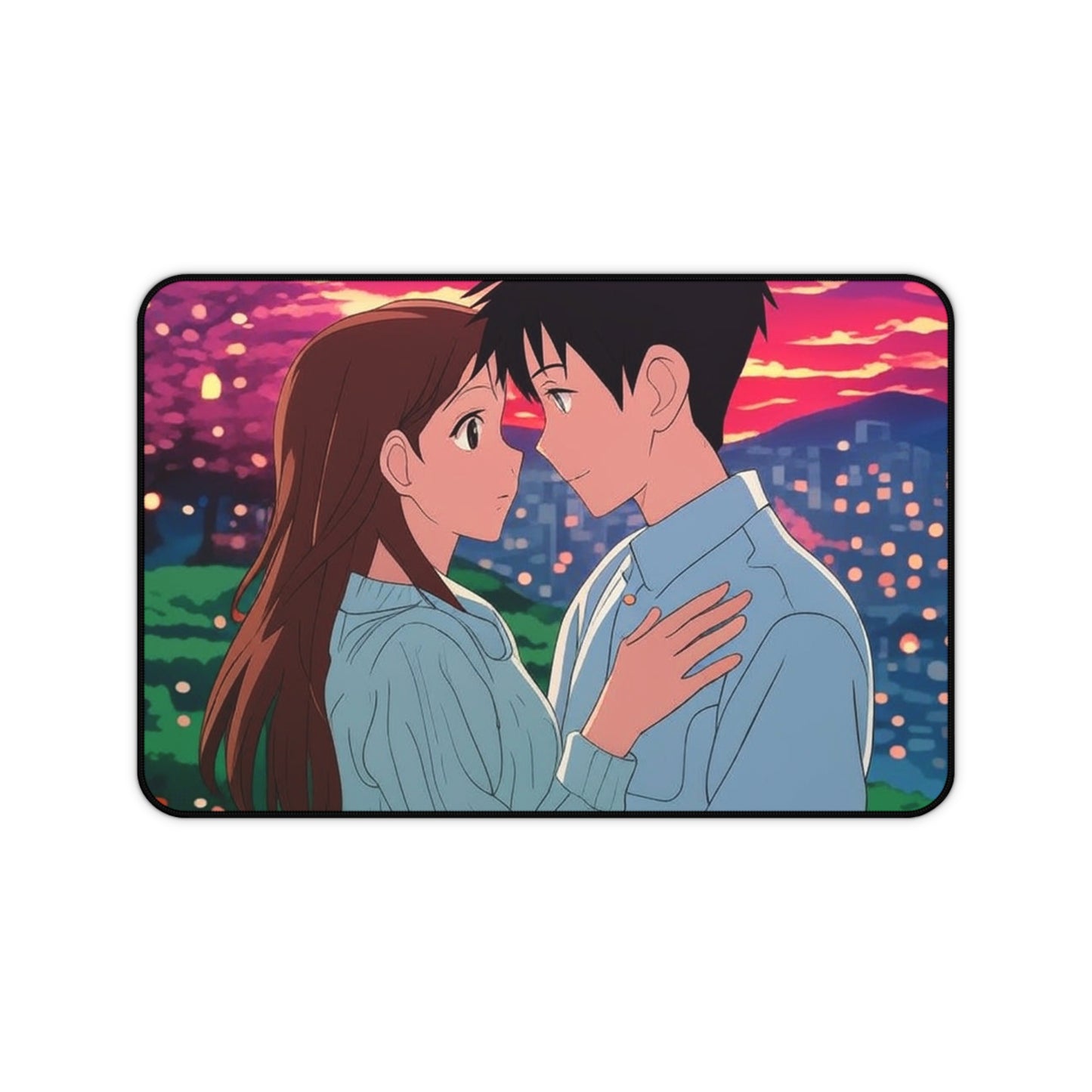 Romantic Anime Desk Mat | Gaming Decor, Office Gift, Anime Lover's Accessory, Valentine's Day, Workstation Decor