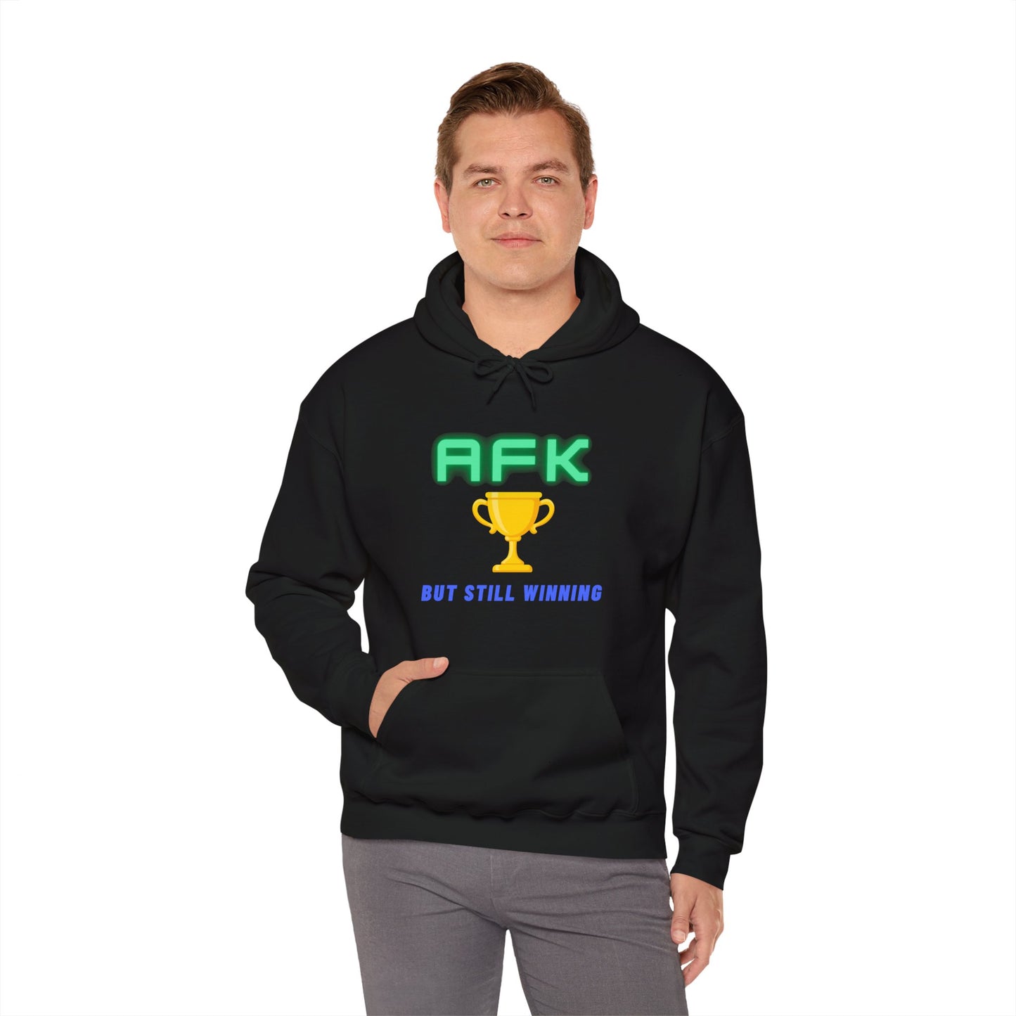 AFK But Still Winning Hoodie - Unisex Heavy Blend Sweatshirt for Gamers
