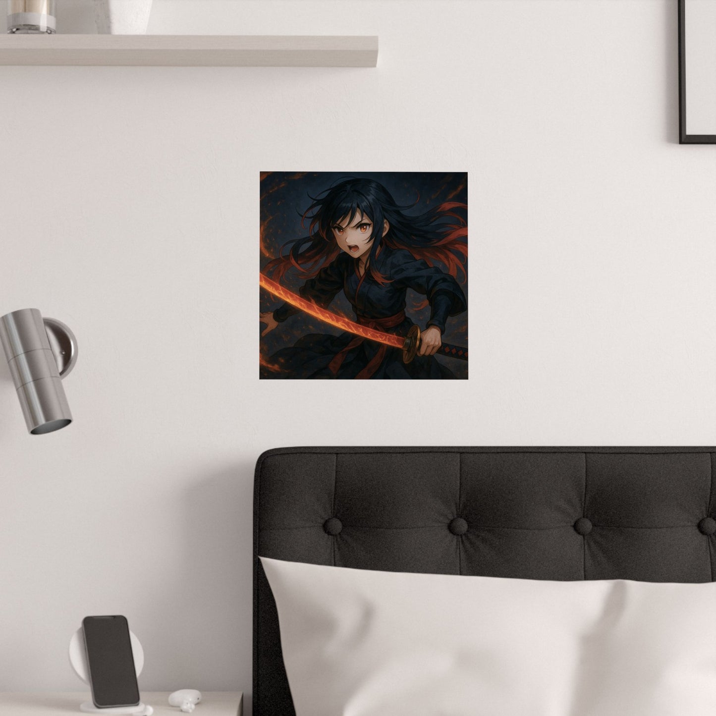 Dynamic Anime Art Satin Poster, Bold Artwork, Manga Decor Wall Art, Unique Gift for Fans, Room Aesthetic