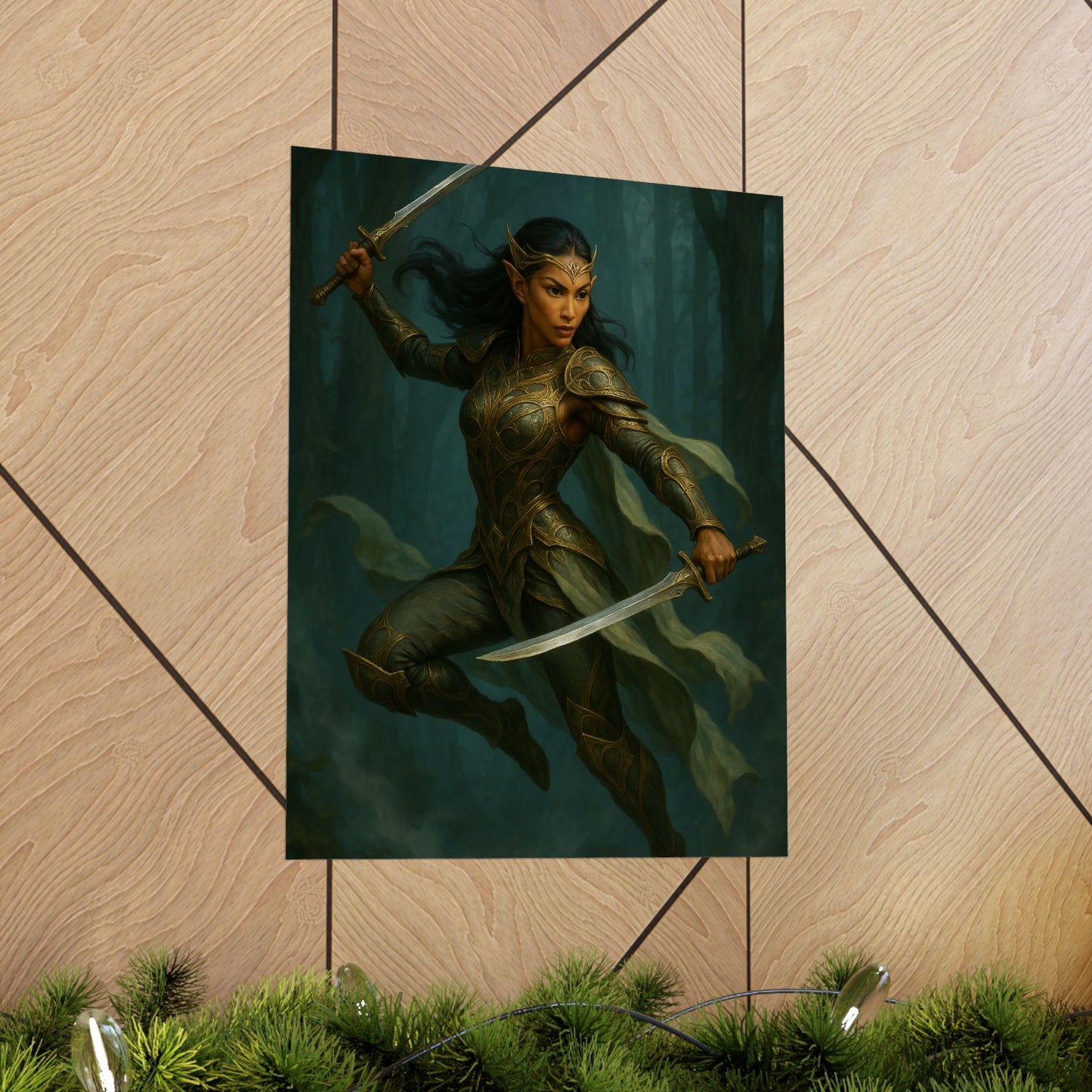 "Queen of the Mistblade" – Matte Vertical Fantasy Poster