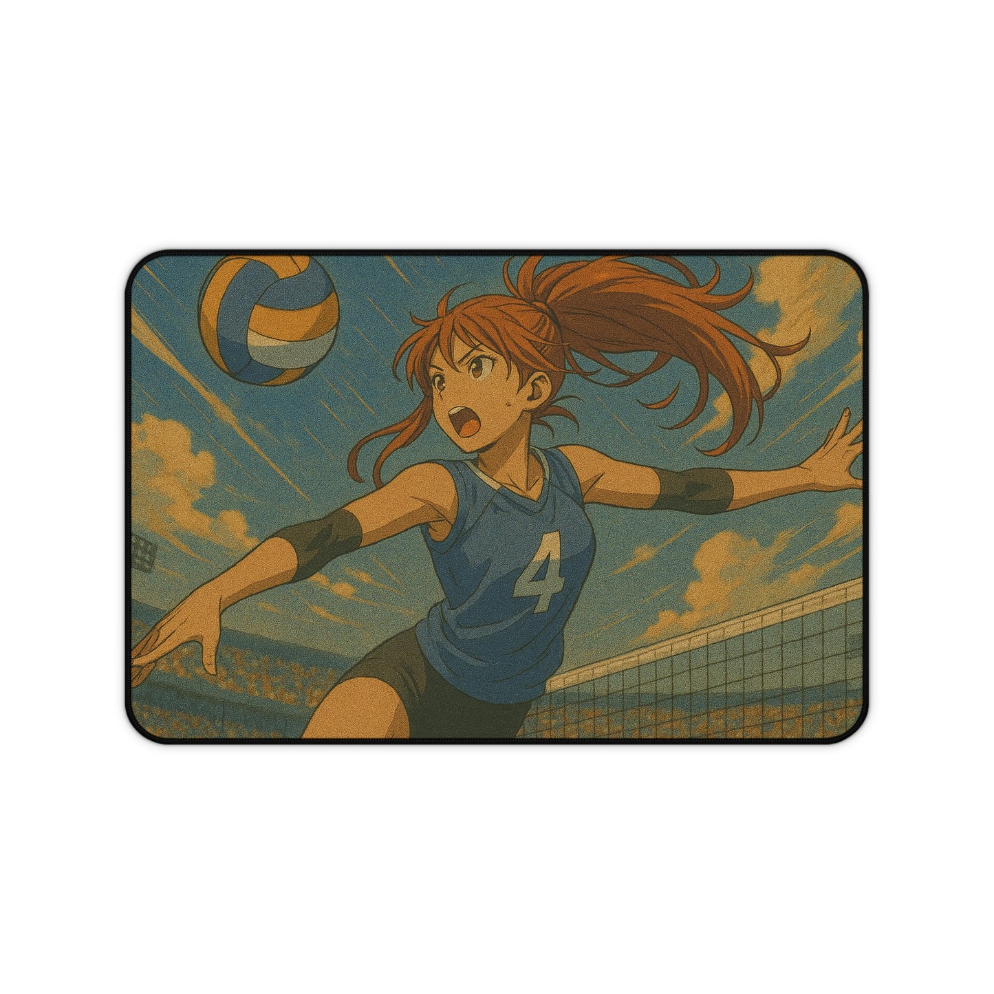 Sporty Volleyball Desk Mat, Gamer Mouse Pad, Anime Office Accessory, Fun Gift for Athletes, Unique Desk Decor