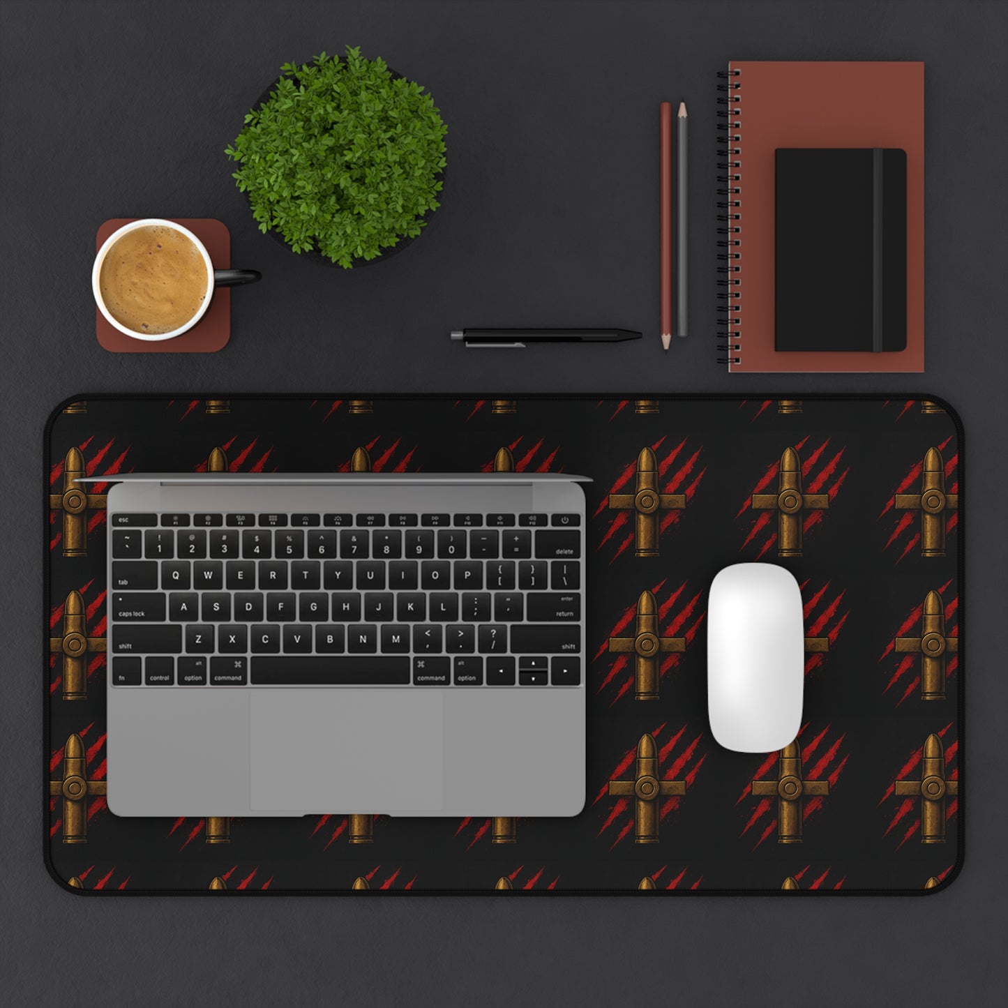 Desk Mat - Rebellious Style Bullet & Claw Design for Gamers and Creatives