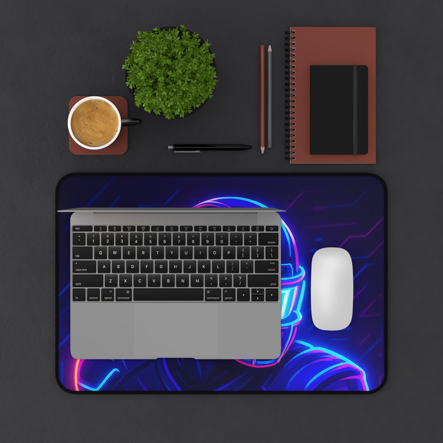 Futuristic Football Gamer Desk Mat – Neon Power for Your Battle Station