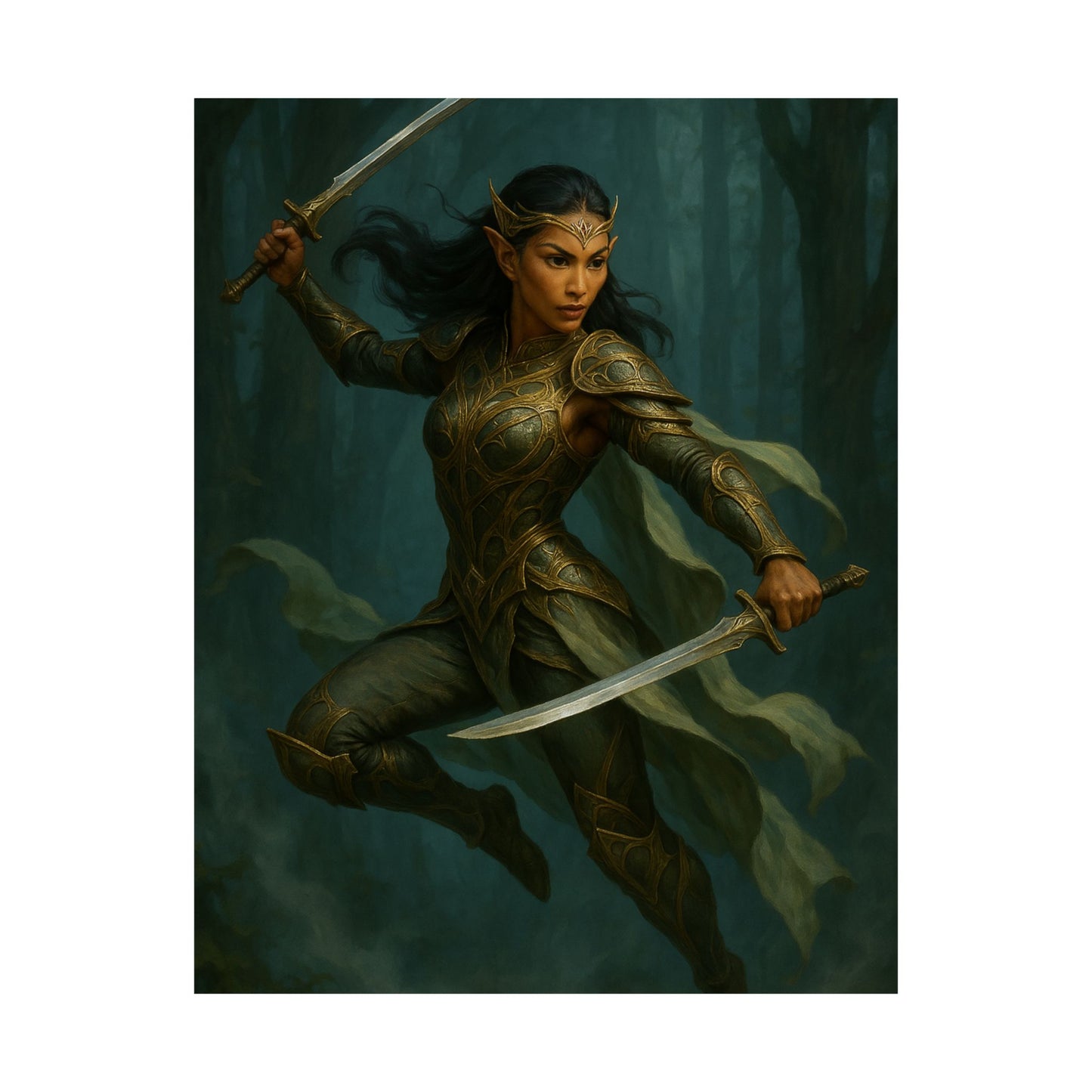 "Queen of the Mistblade" – Matte Vertical Fantasy Poster
