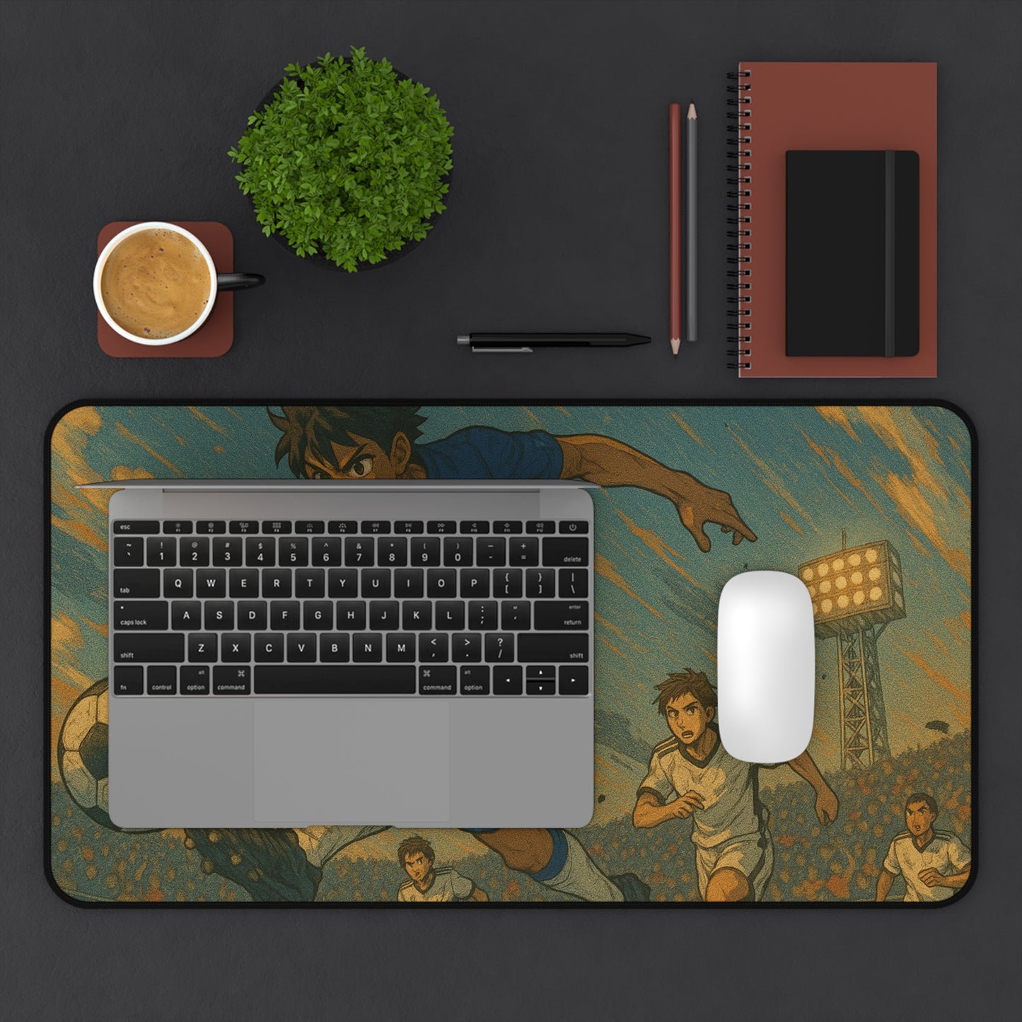 Soccer Themed Desk Mat, Perfect for Gamers, Sports Lovers, Home Office Essentials, Gifts for Coaches, Students