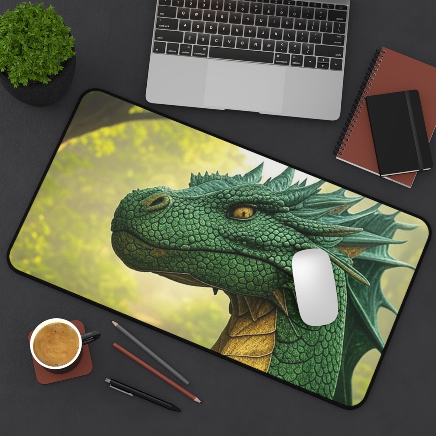 Fantasy Dragon Desk Mat - Gaming Office Decor, Unique Gift for Creatives, Home Office Accessories, Perfect for Student or Gamer, Table