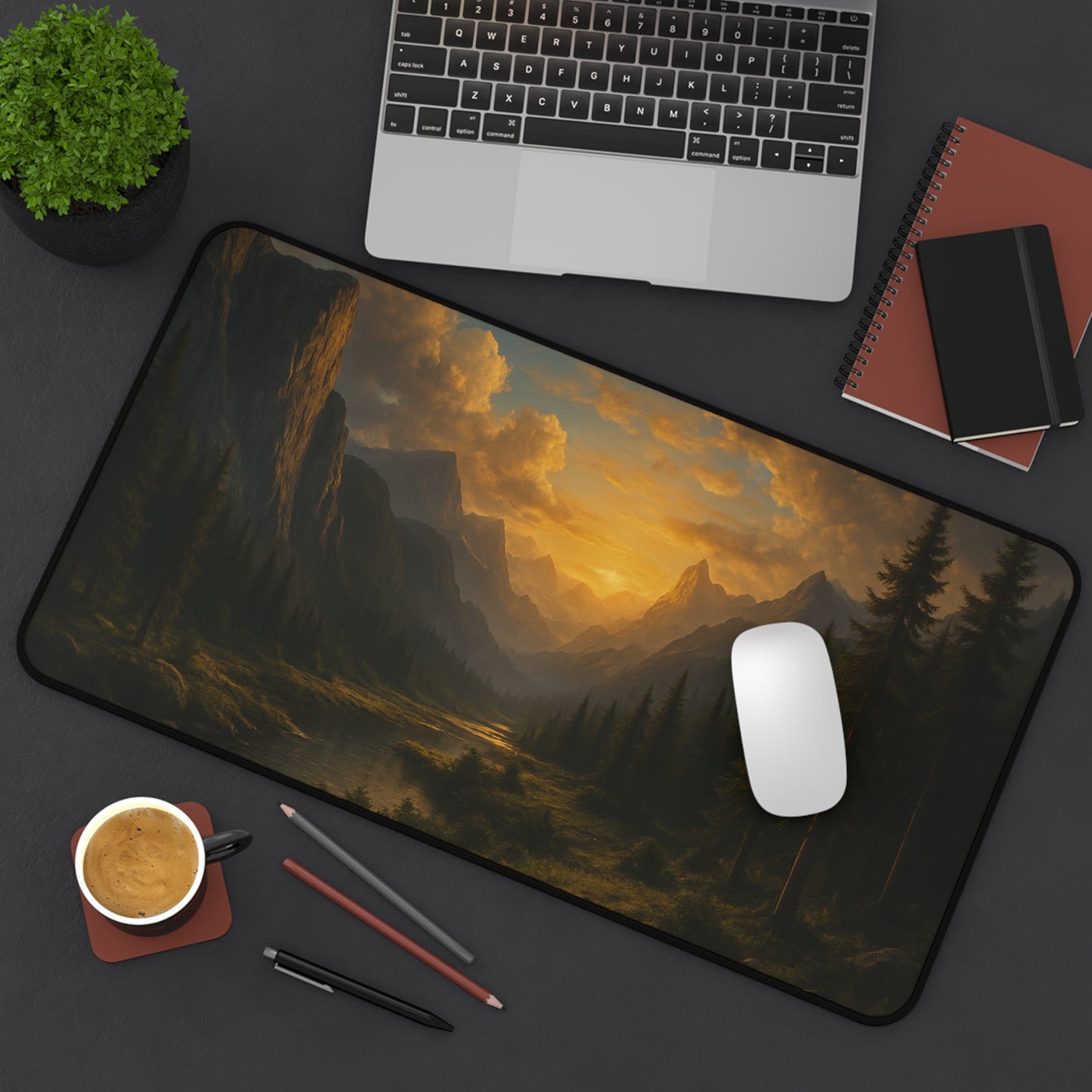Serene Landscape Desk Mat - Nature Office Decor, Scenic Mouse Pad, Gift for Home Office, Studio, and Desk Accessories