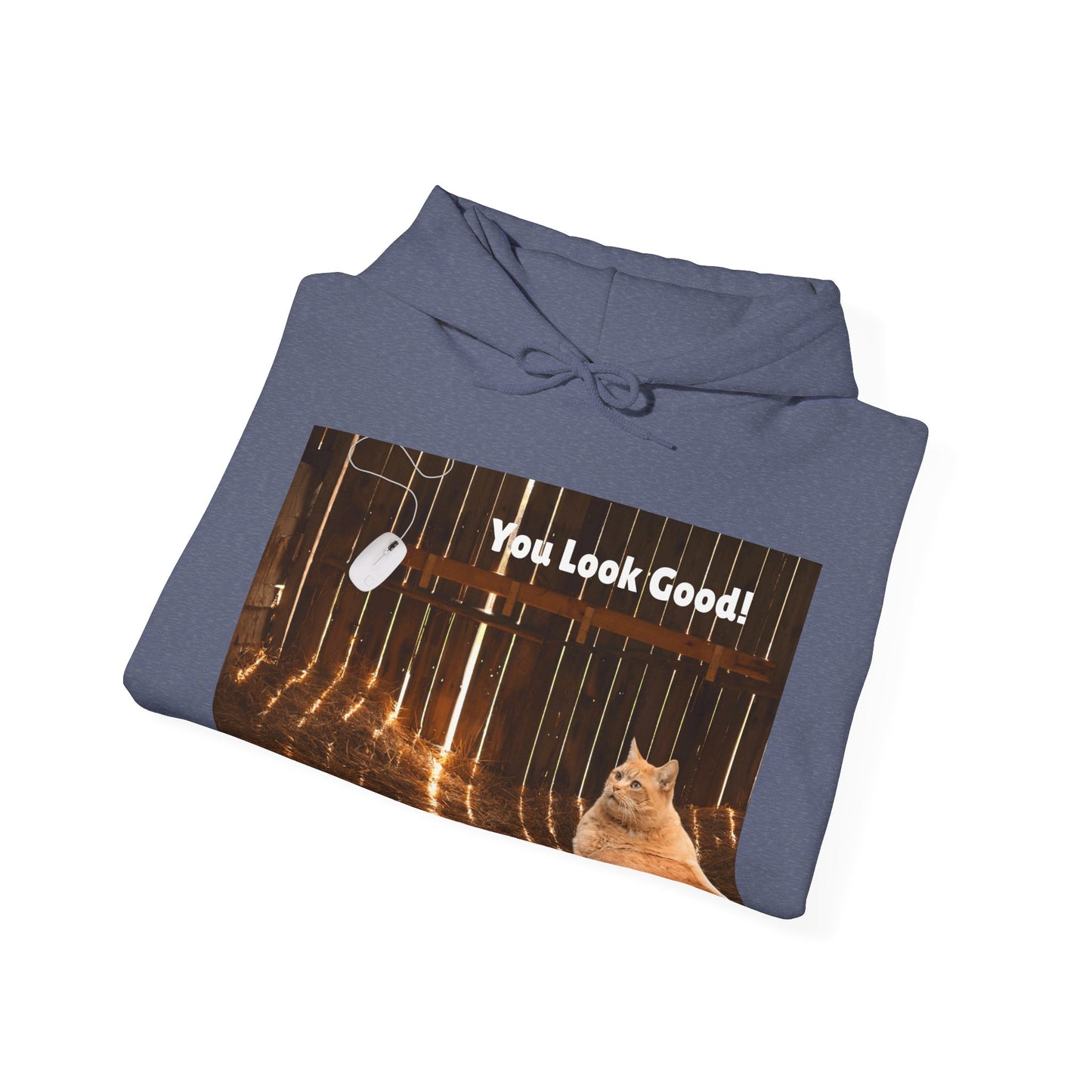 Cozy Cat Vibes Hoodie - You Look Good Unisex Sweatshirt