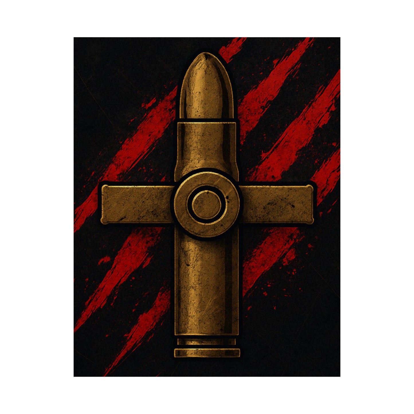 Vertical Poster - Bold Bullet Cross Design