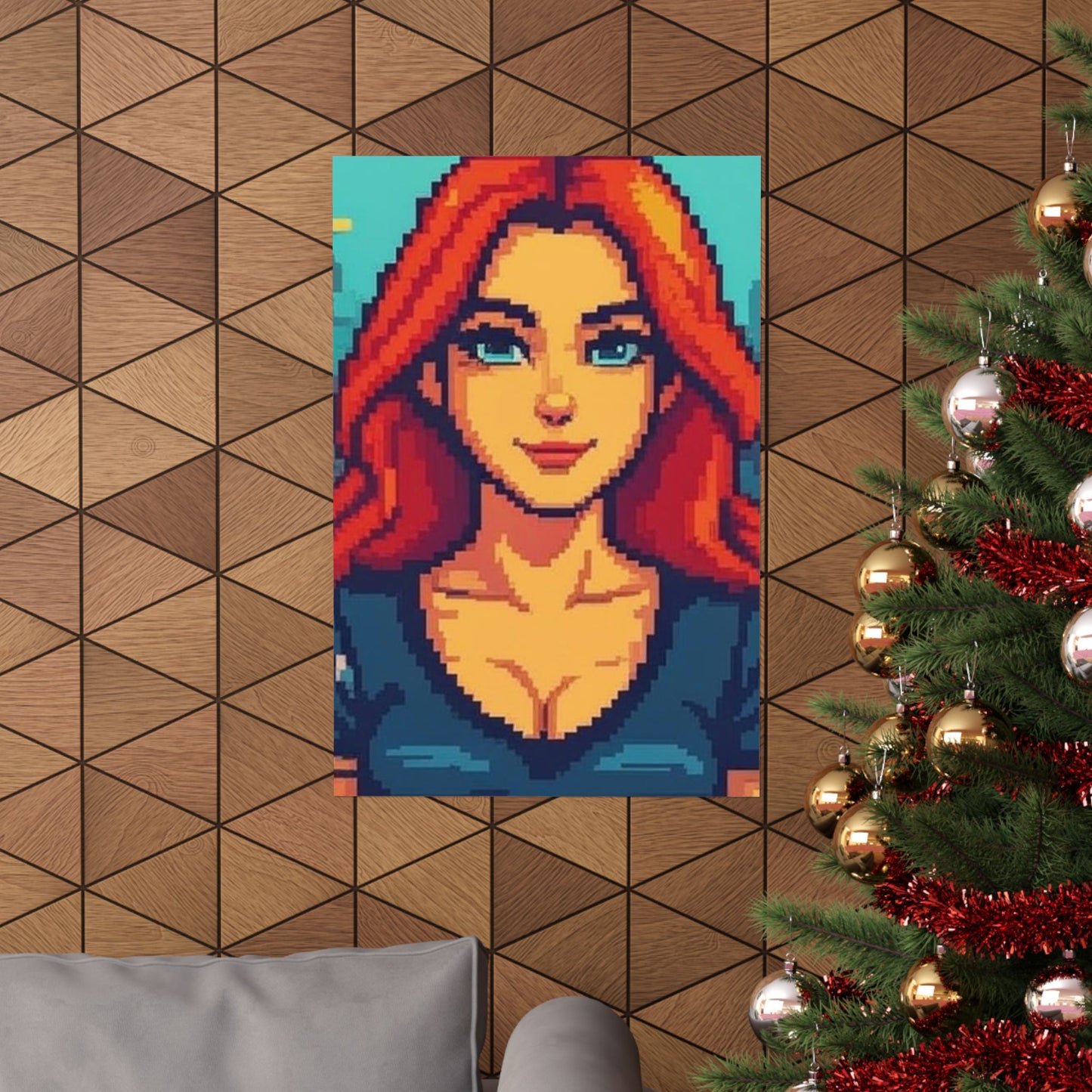 Retro 2D Warzone 16-Bit Pixel Art Matte Vertical Poster – Gaming Décor