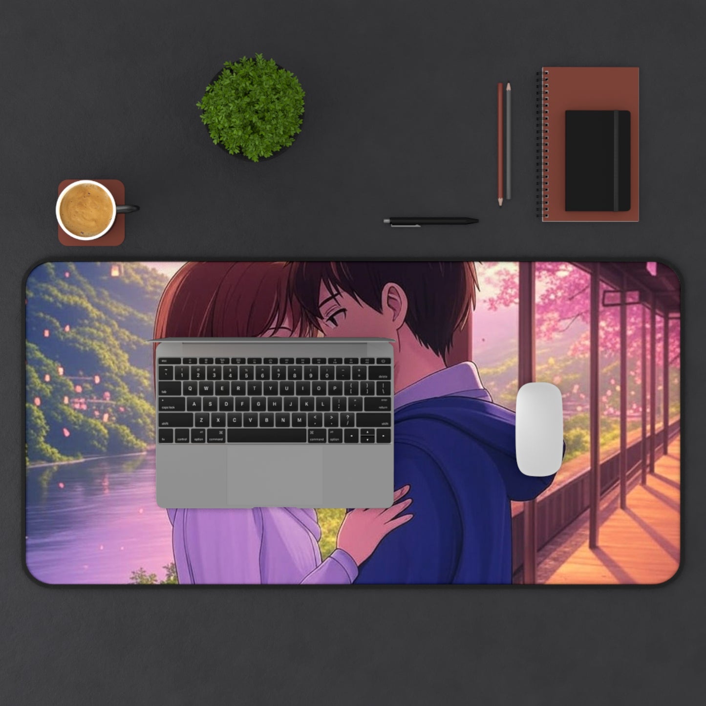 Romantic Anime Desk Mat - Perfect for Home Office, Gaming, Anime Lovers, Gifts for Her, Desk Accessories