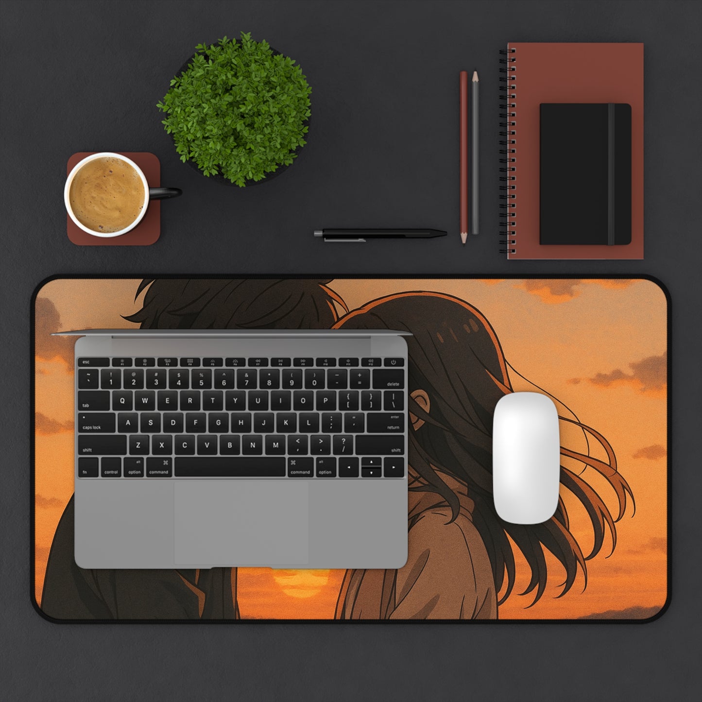 Romantic Sunset Desk Mat for Couples, Anime Desk Pad, Gaming Mat, Office Decor, Gift for Him or Her